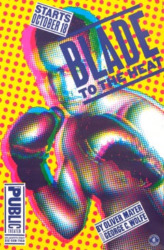 Affiche originale de boxe "Blade to the Heat par Oliver Mayer - Public Theater"