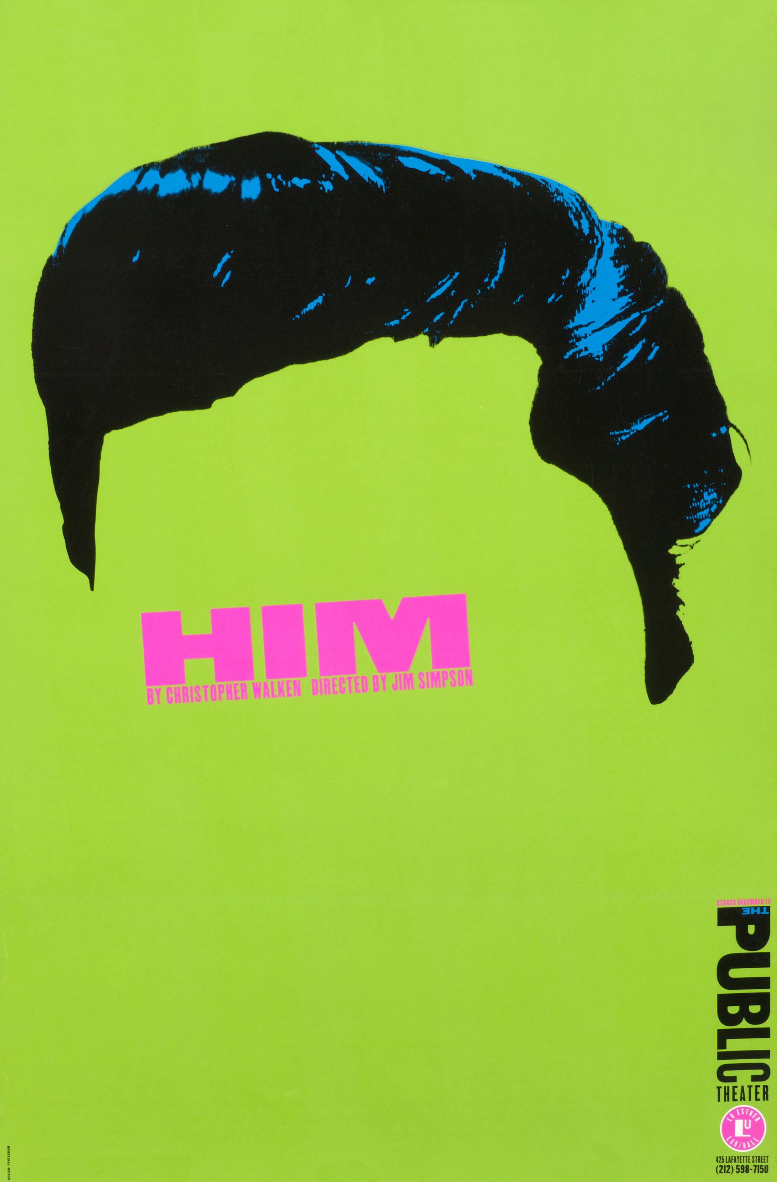 "Him by Christopher Walken - Public Theater" Original Elvis Poster - Print by Paula Scher