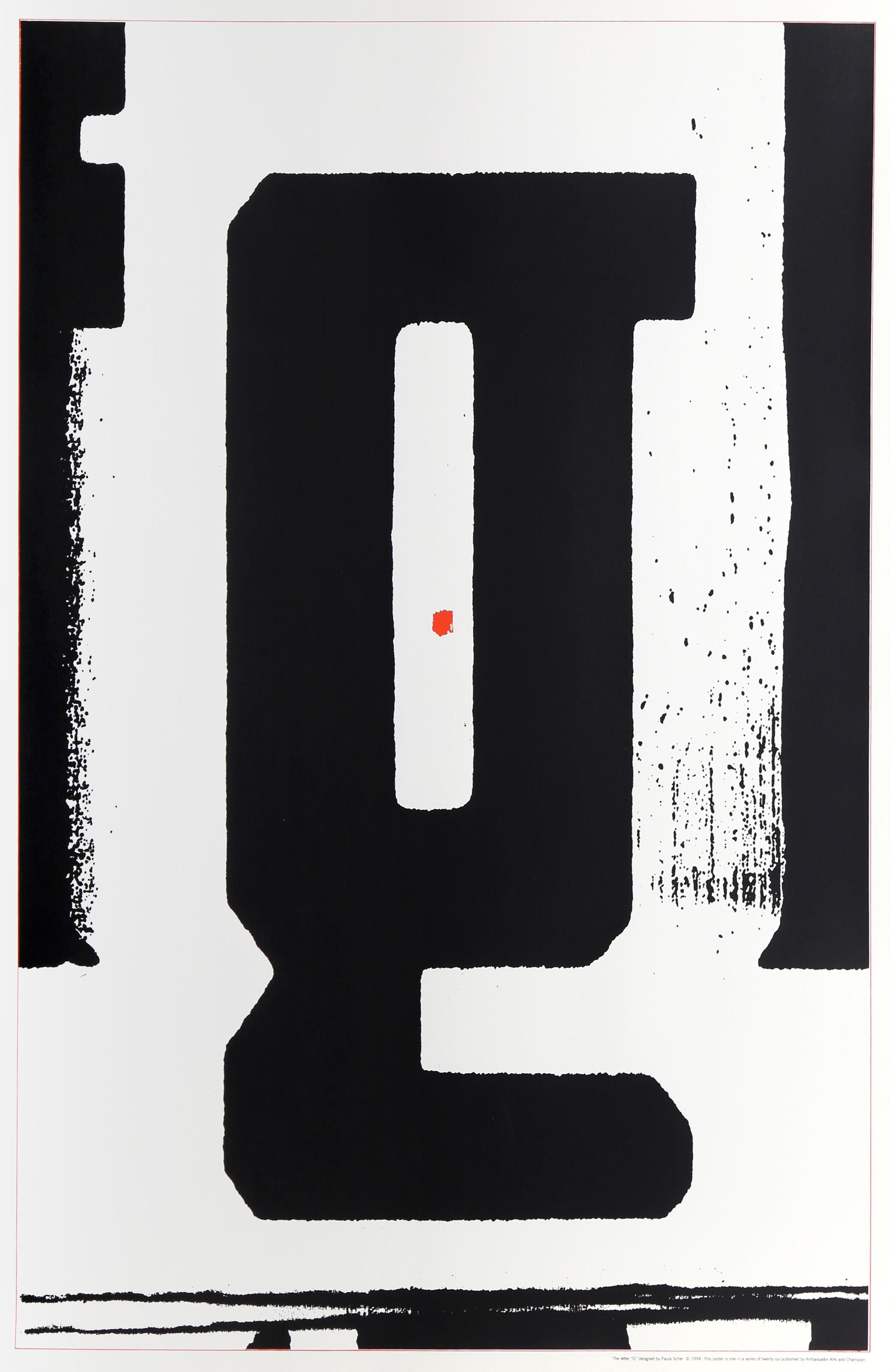 Paula Scher, American (1948 - ) - The Letter G, Portfolio:  The Alphabet Portfolio, Year:  1994, Medium:  Screenprint, Image Size:  33.75 x 22 inches, Size:  35 x 23 in. (88.9 x 58.42 cm), Publisher:  Ambassador Arts and Champion, Description:  This