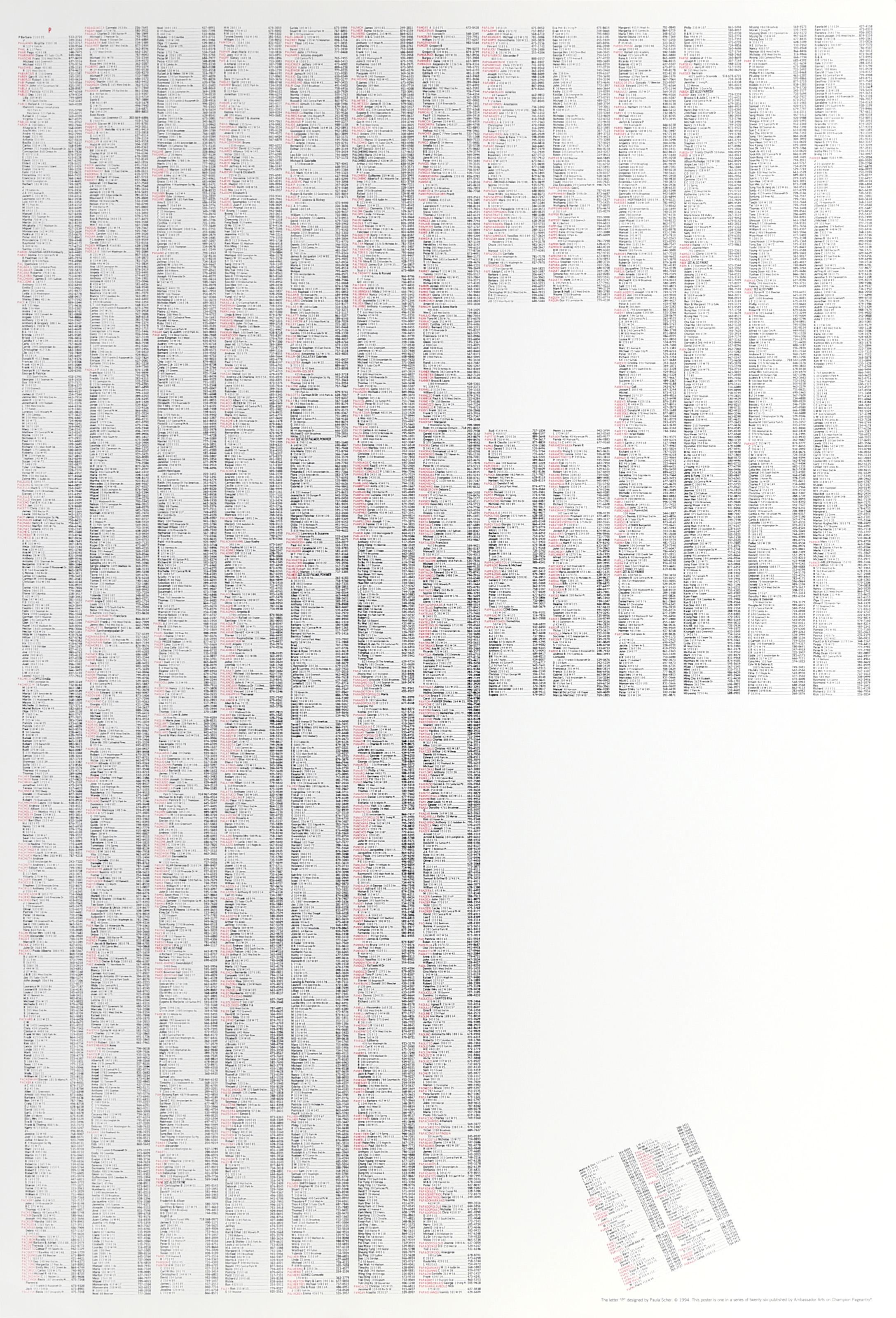The Letter P, Pop Art Screenprint by Paula Scher