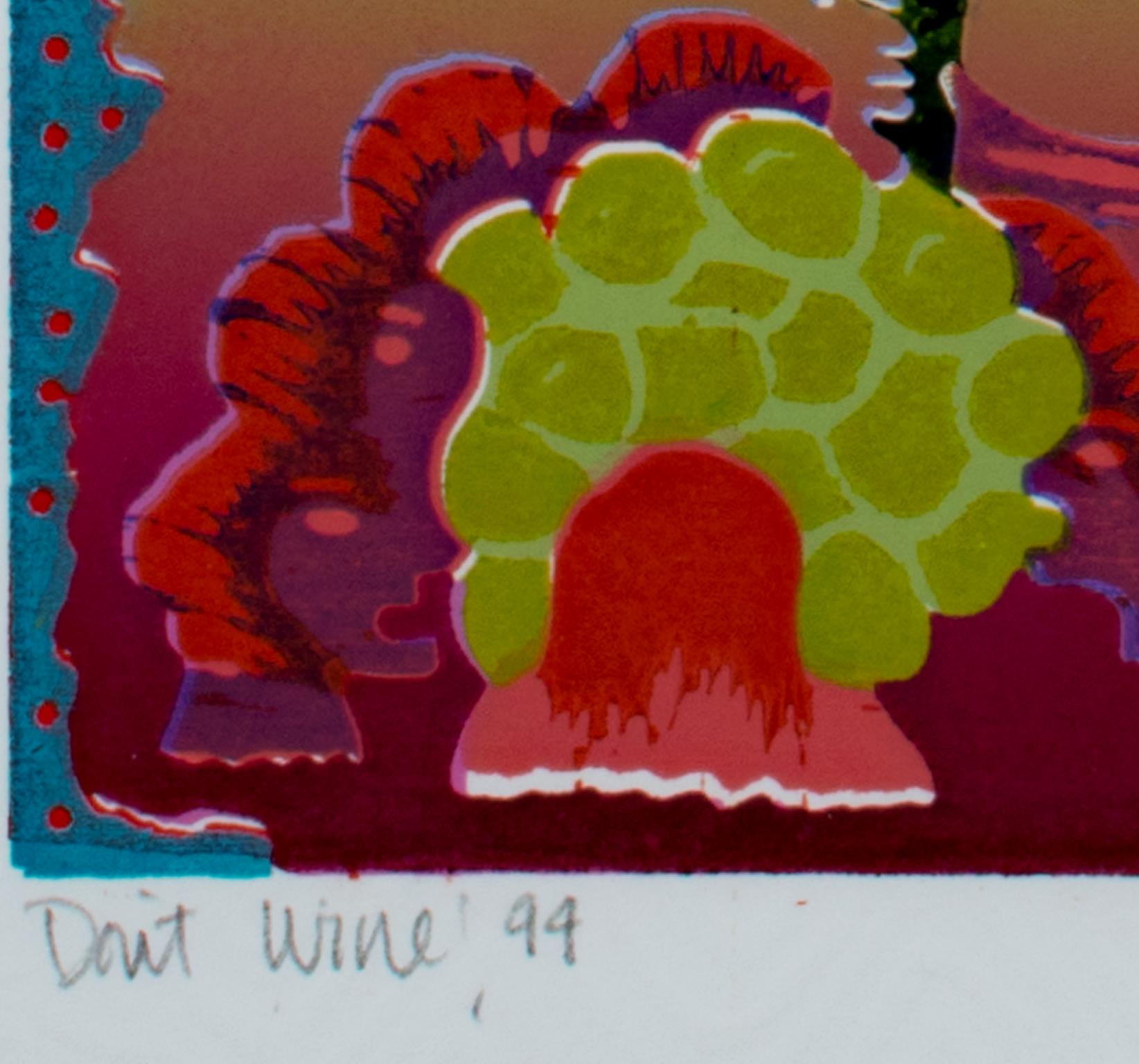 « Don't Wine », sérigraphie surréaliste originale de Paula Schuette Kraemer et Bill Weege en vente 2