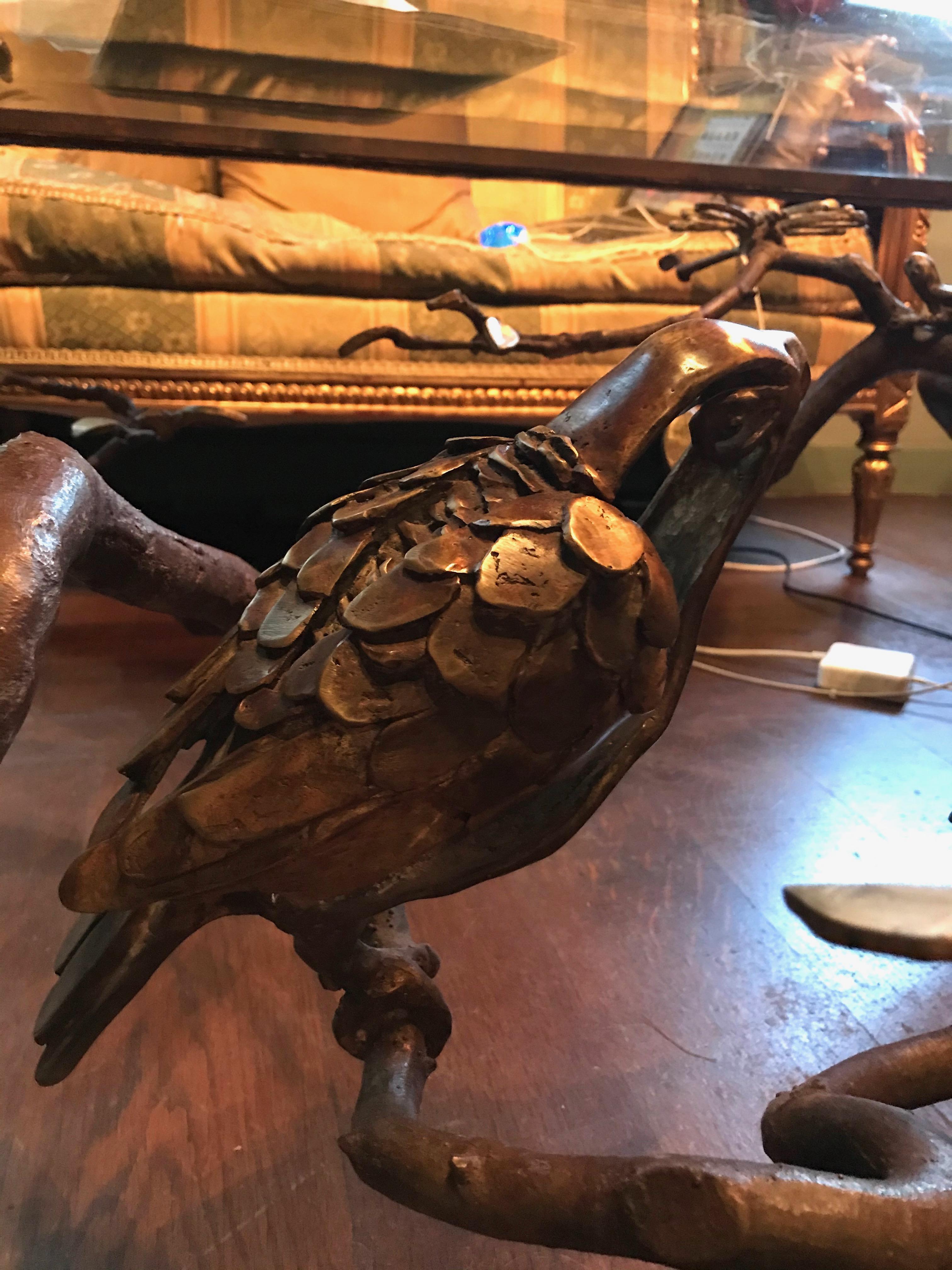 Paula Swinnen 2012, Large Unique Table with Parrot, Bronze 1