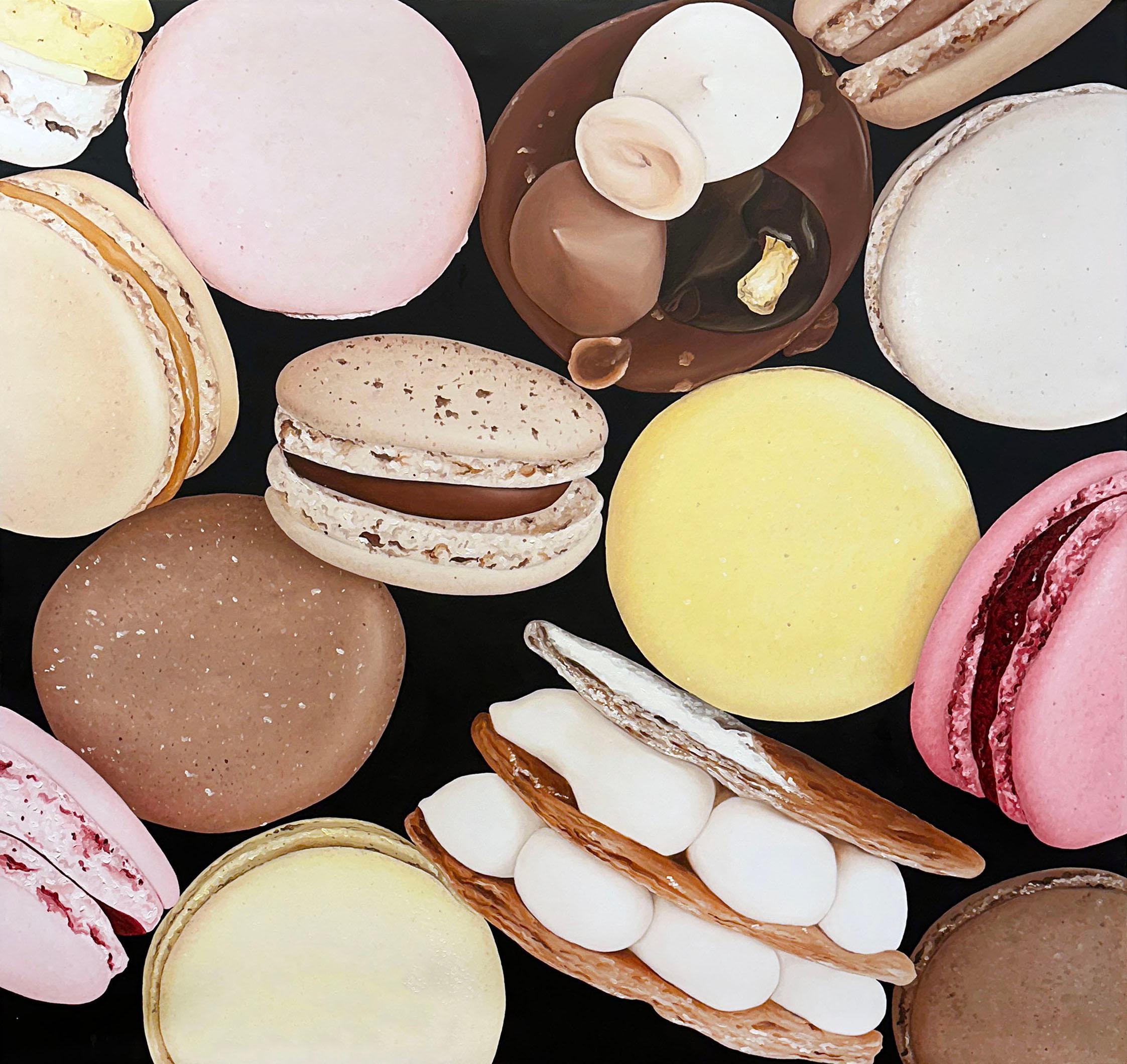 Macarons und Mini-Gebäck – Painting von Paula Urzica