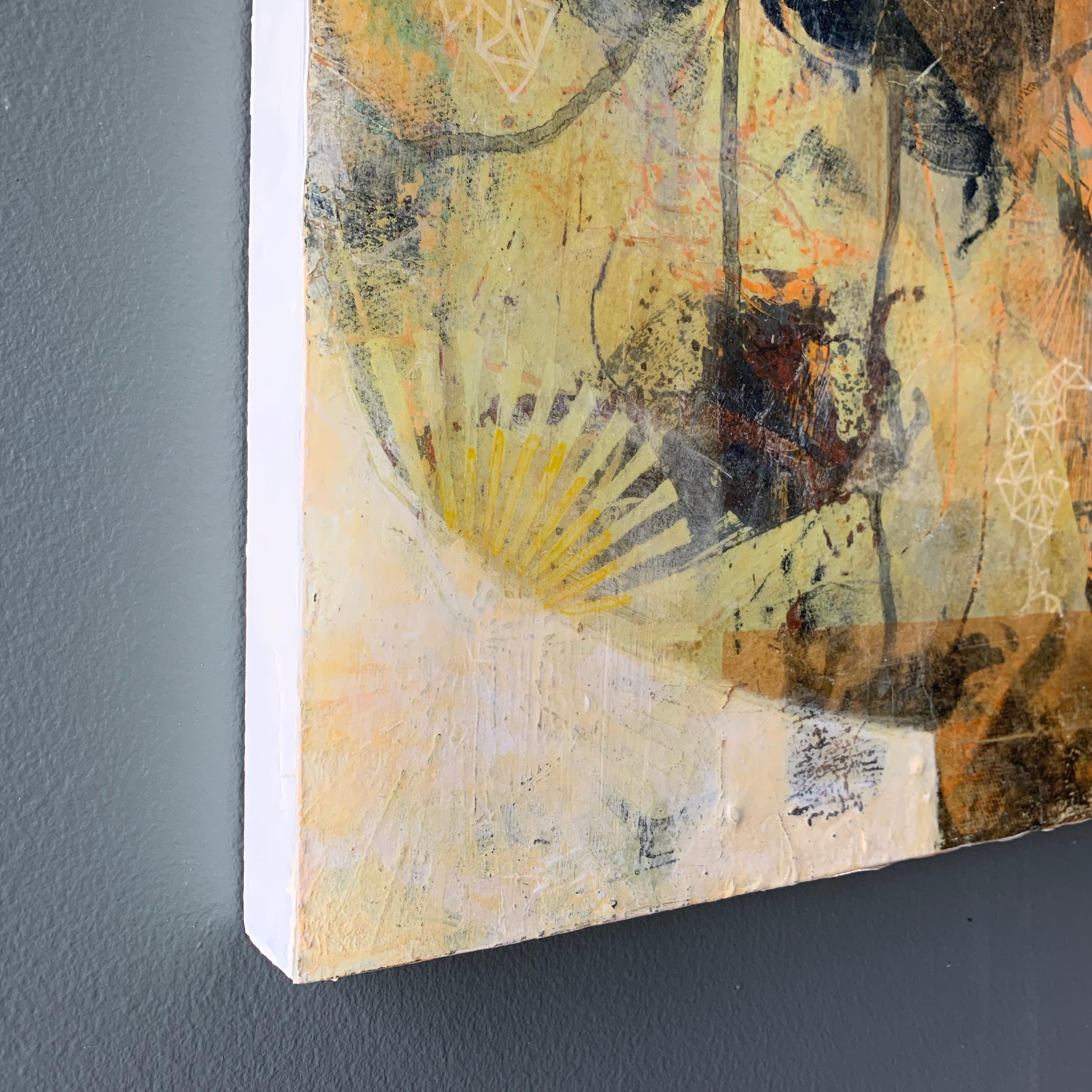Paula Valenzuela
Resta sveglio, 2019
Tecnica mista su pannello con finitura a cera fredda
Dimensioni senza cornice: 16 x 16 x 2 pollici
Dimensioni della cornice: 17 x 17 x 2 pollici

Il titolo di questo quadro è ispirato alla poesia di