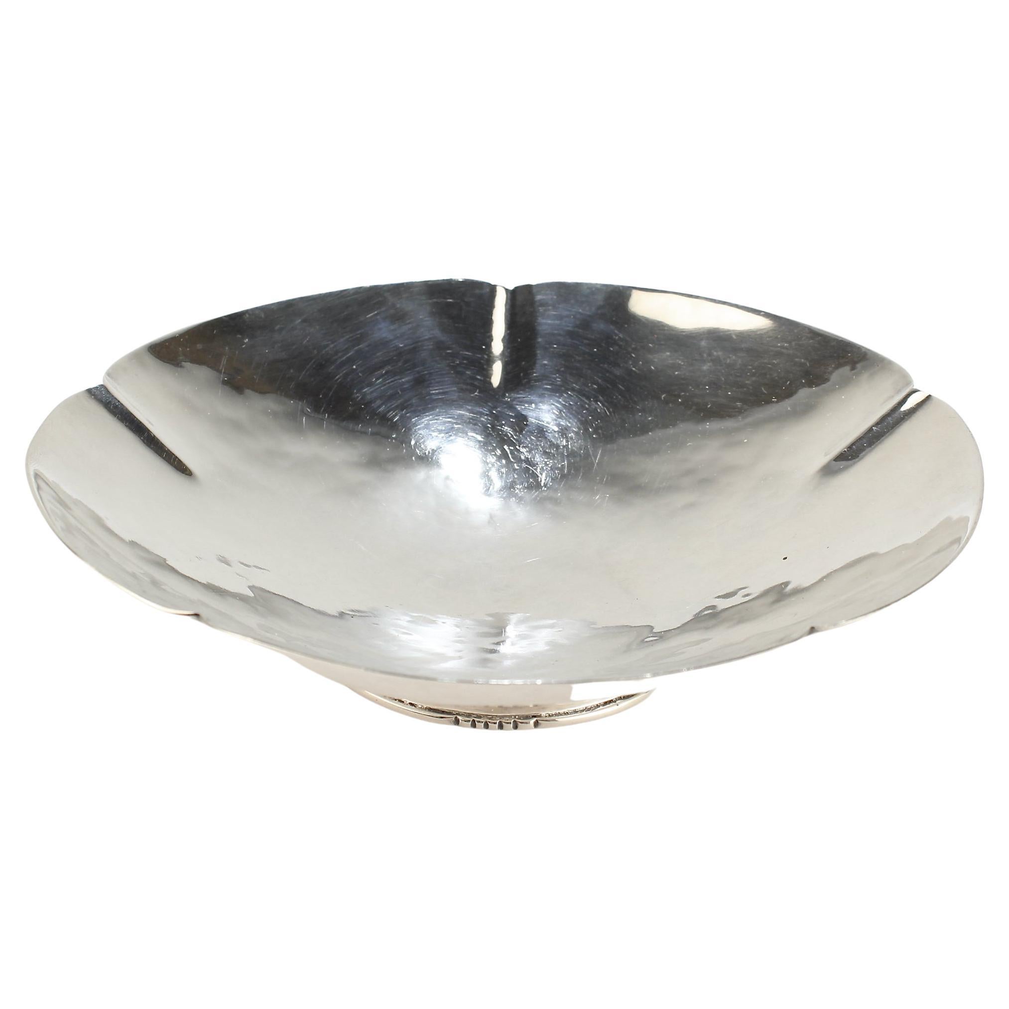 Paula Wyman Art & Crafts Hand-Hammered Sterling Silver Bowl For Sale