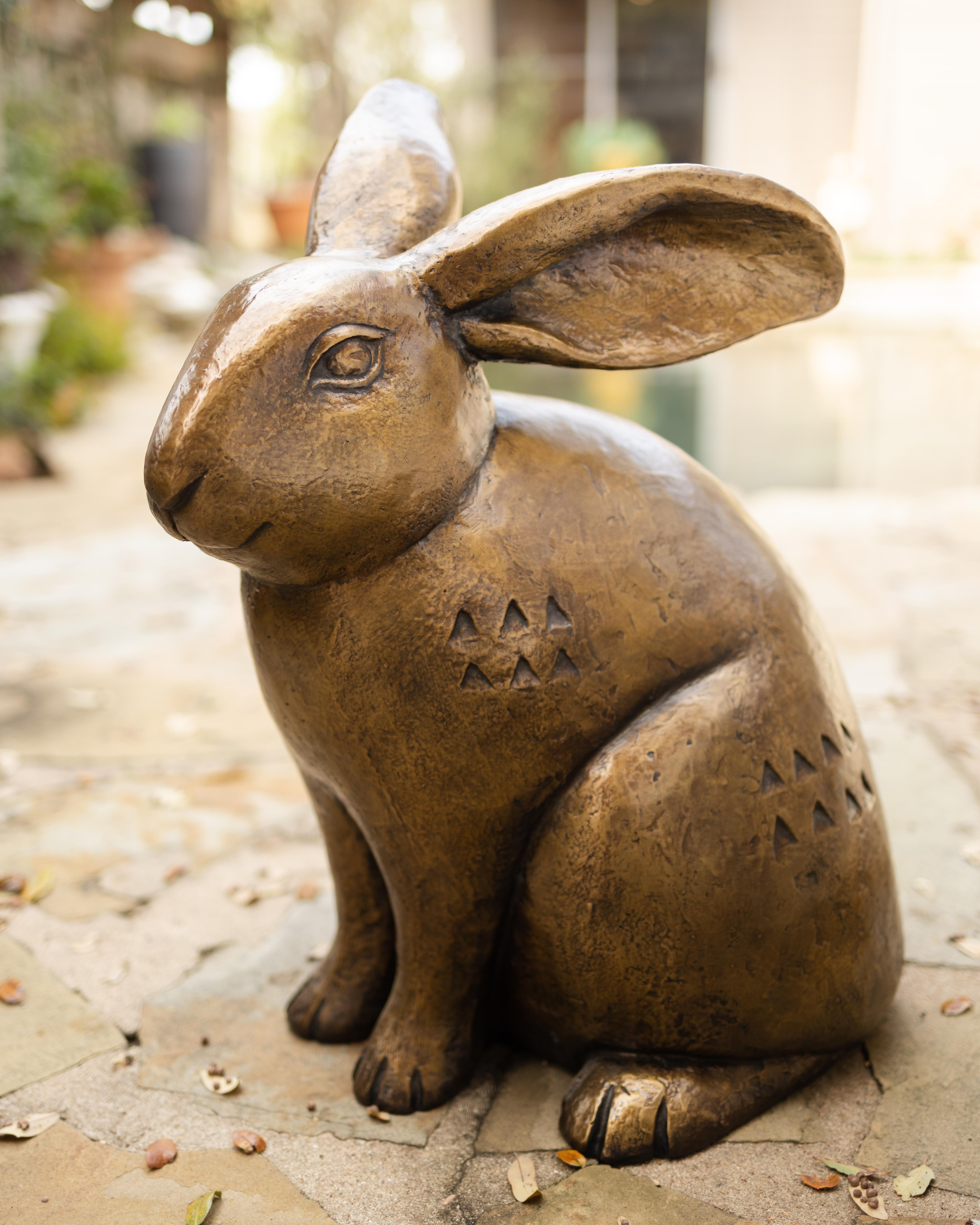 Paula Zima Figurative Sculpture - "Rabbit" Bronze Sculpture