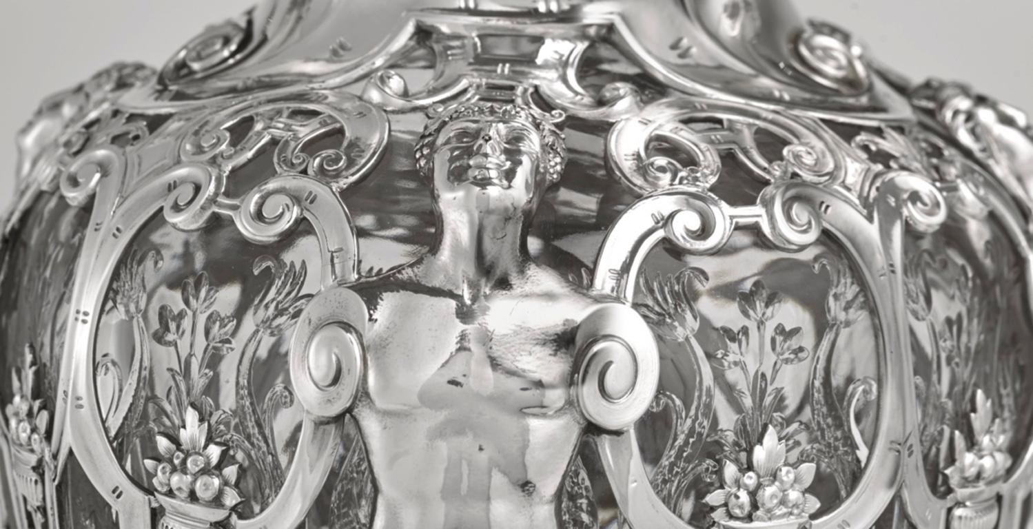 Paulding Farnham for Tiffany & Co Silver & Glass Renaissance Revival Centerpiece 2