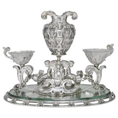 Paulding Farnham for Tiffany & Co Silver & Glass Renaissance Revival Centerpiece