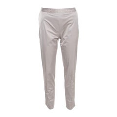 Paule Ka Beige Embroidered Waist Detail Cropped Pants M