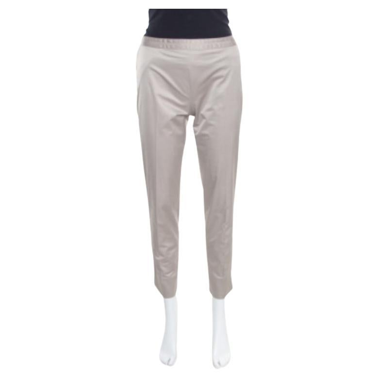 Paule Ka Beige Embroidered Waist Detail Cropped Pants M