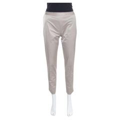 Paule Ka Beige Embroidered Waist Detail Cropped Pants M