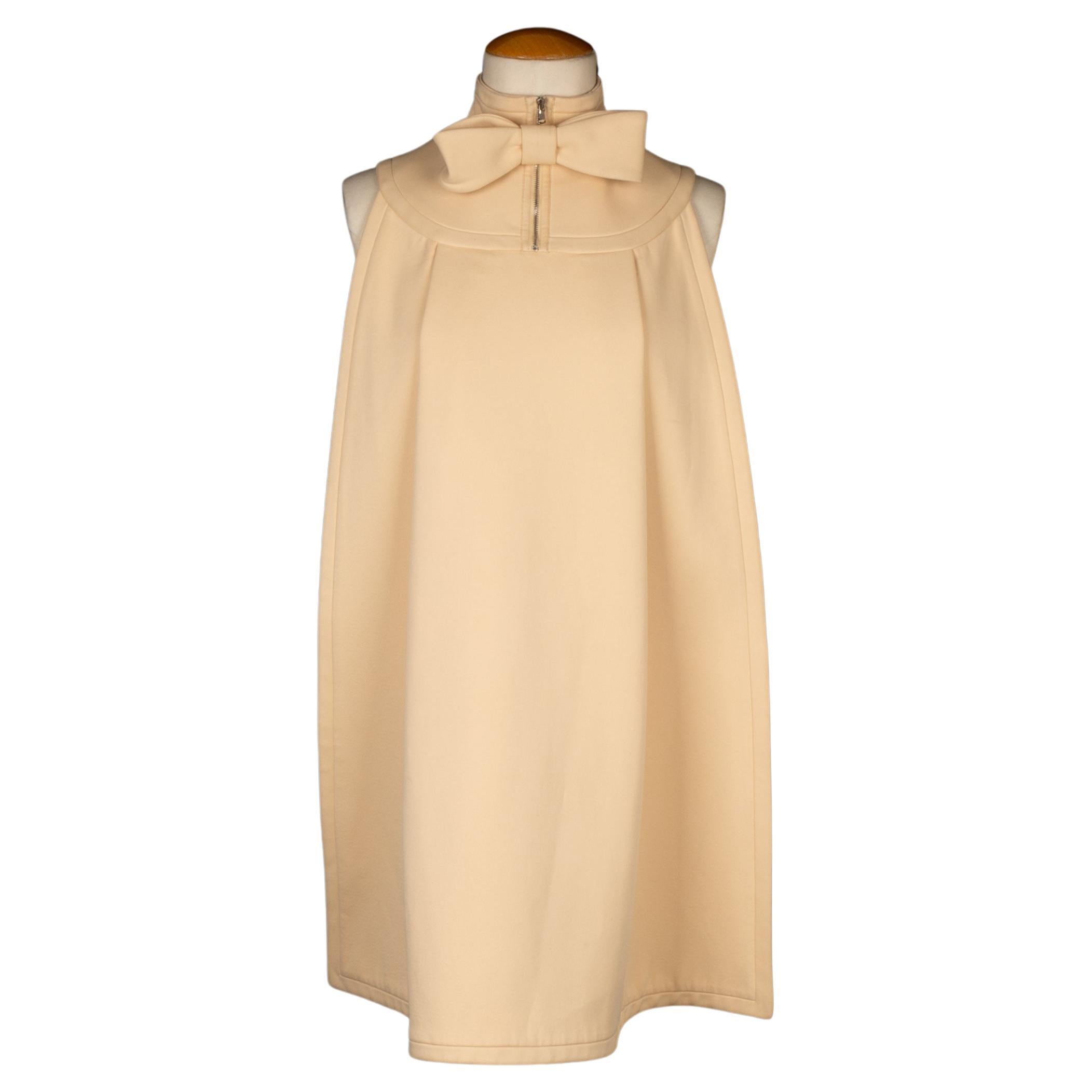 Paul Ka - Top asimmetrico in raso beige in vendita