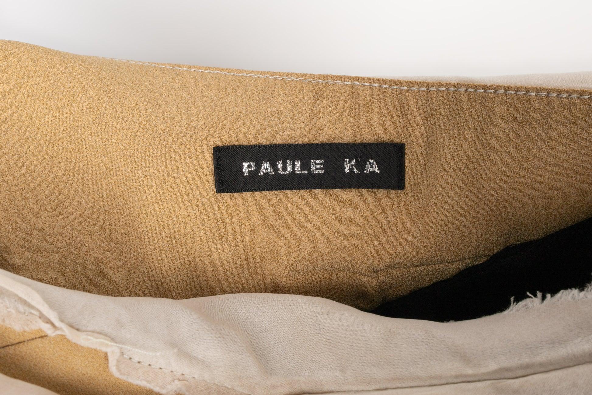 Robe longue Paule Ka noire et beige en crêpe et soie en vente 4