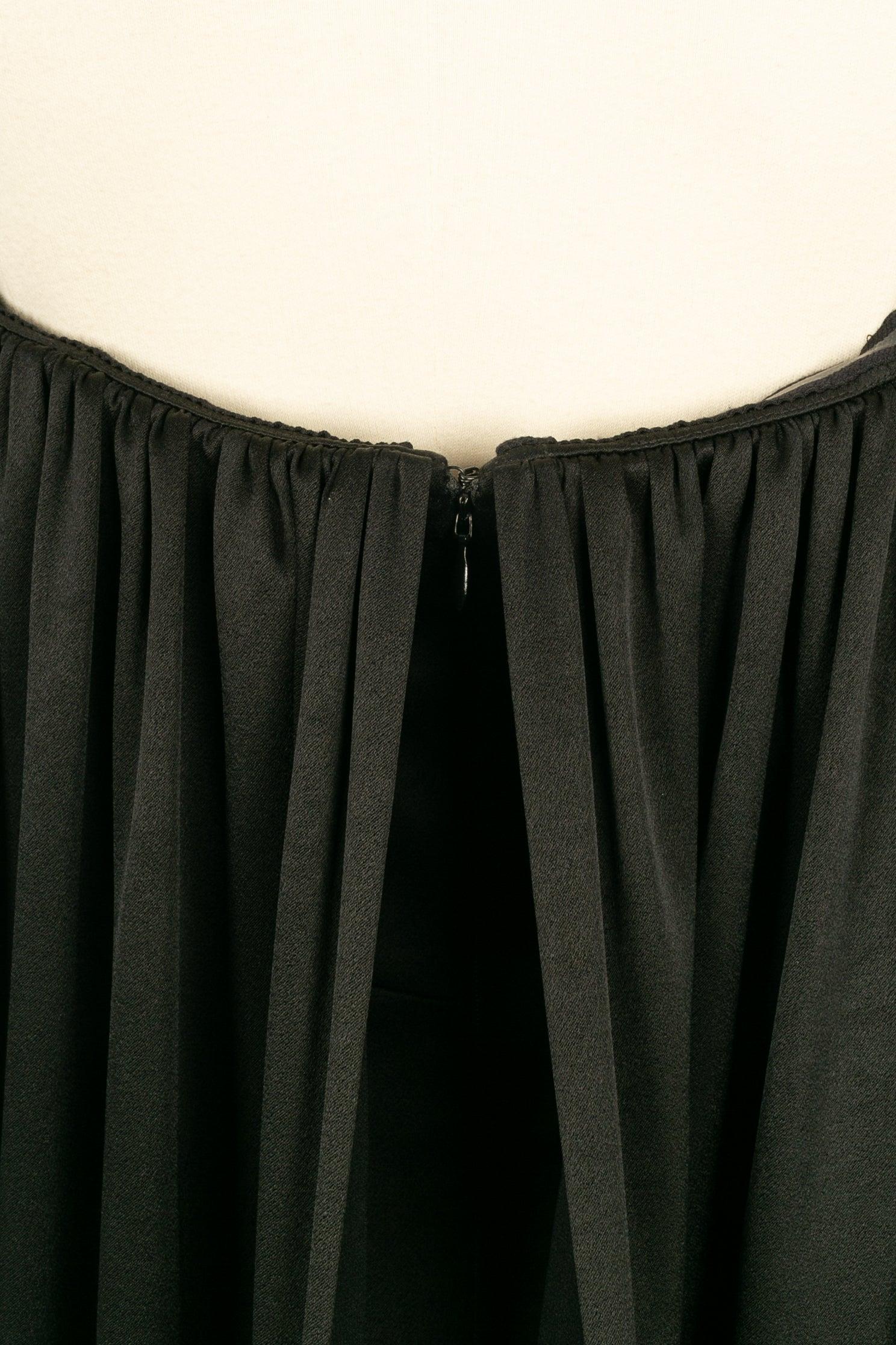 Paule Ka Black Maxi Dress in Duchess Satin, 2022 For Sale 3
