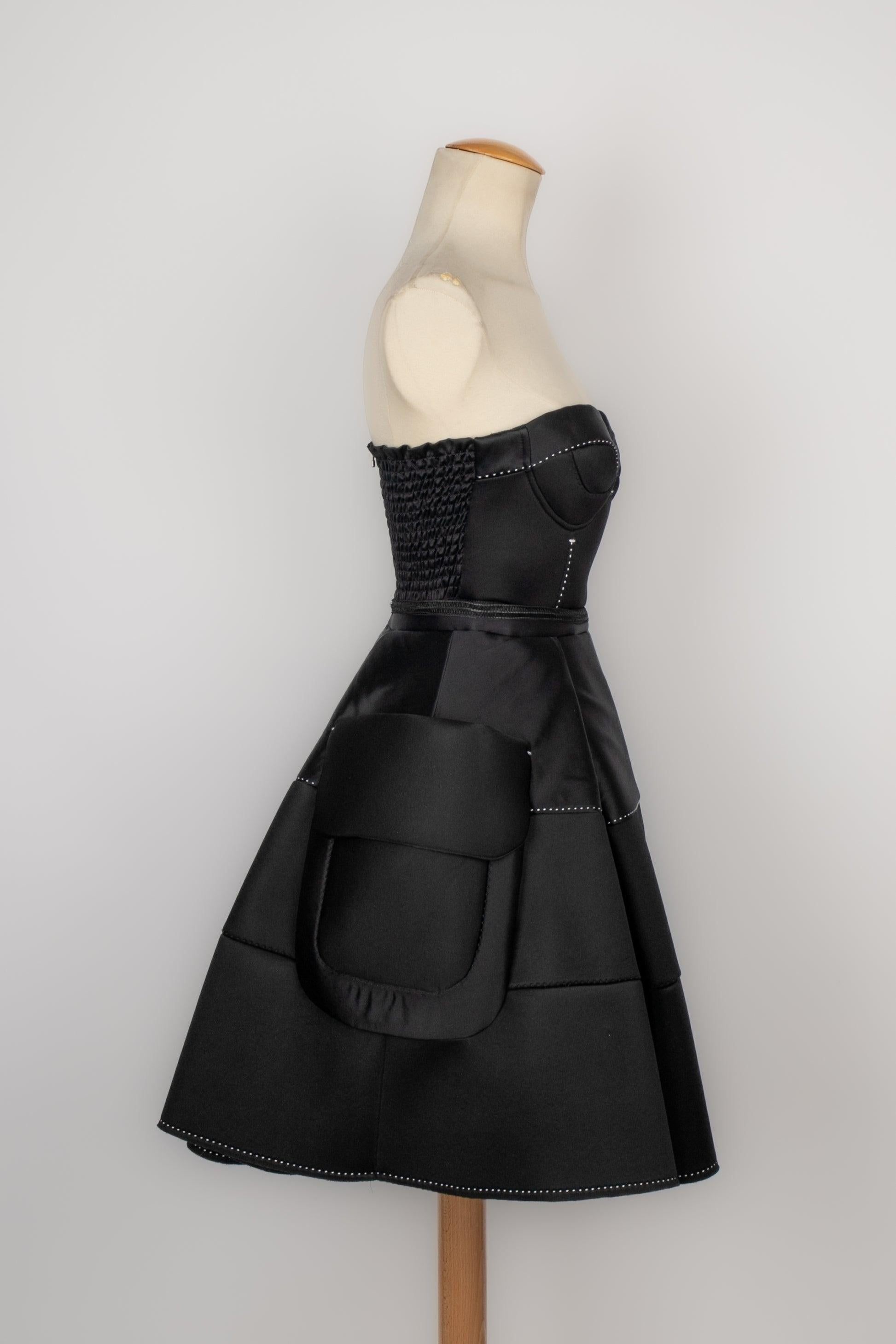 Paule Ka - Robe mini-bustier en néoprène - Noir en vente 3