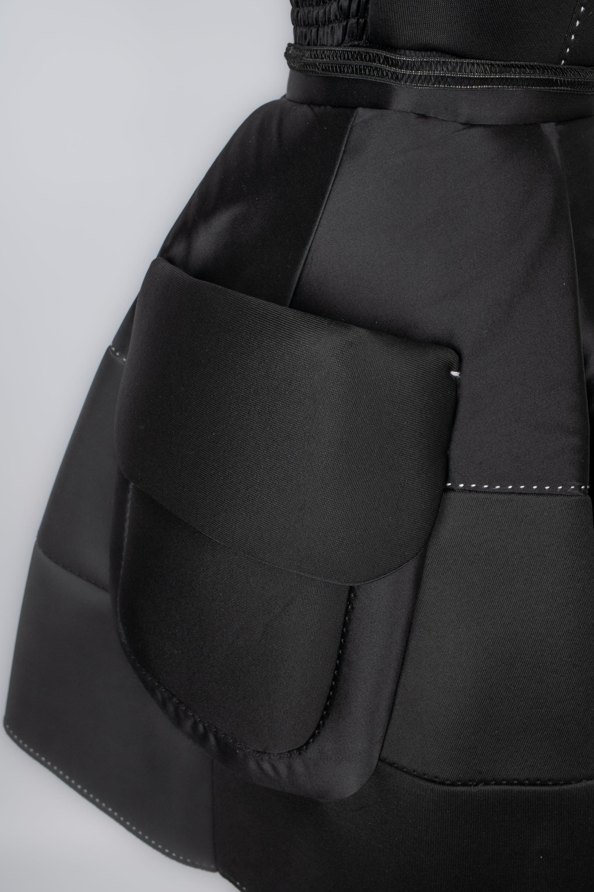 Paule Ka - Robe mini-bustier en néoprène - Noir en vente 7