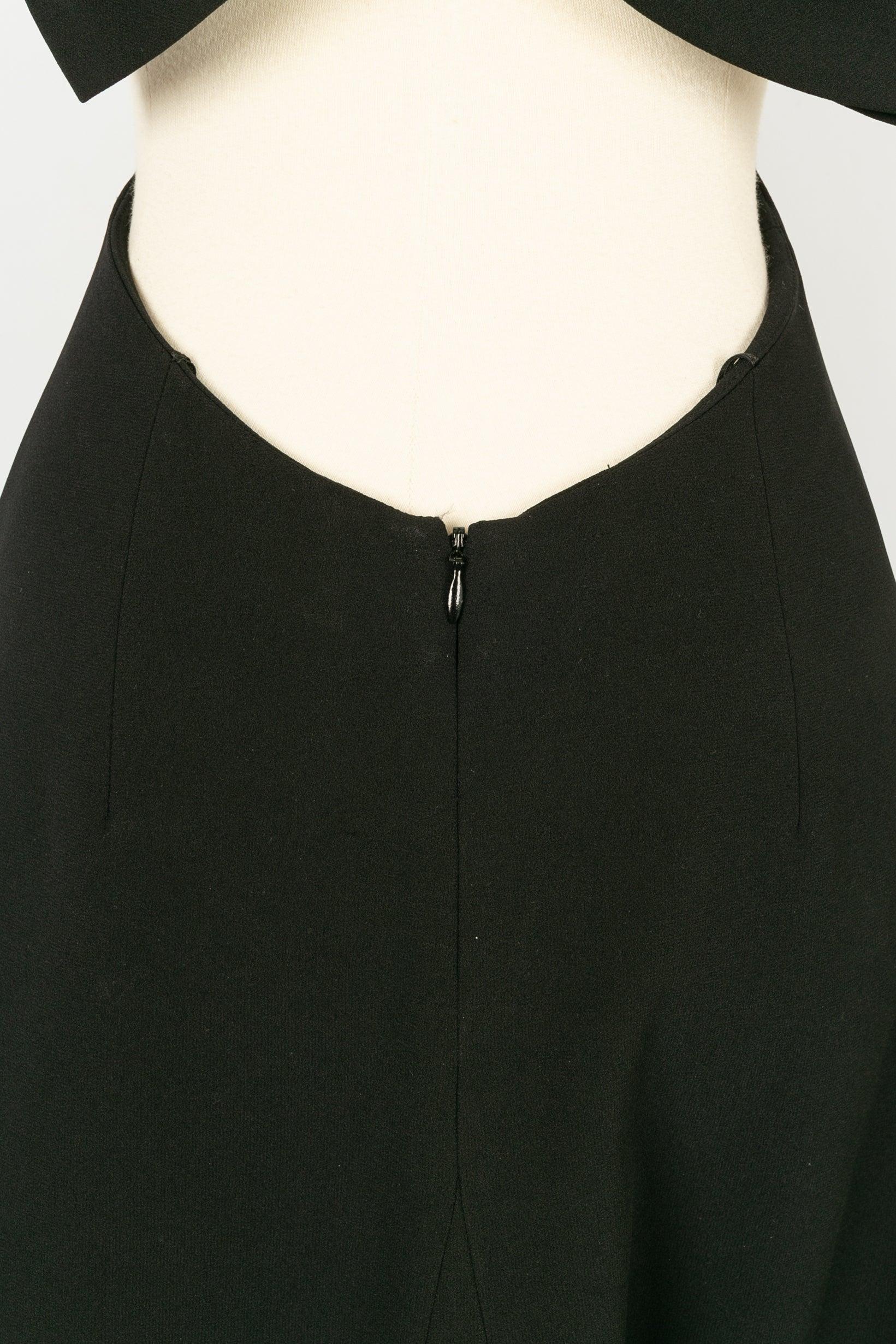 Paule Ka Black Open-Back Long Dress For Sale 1