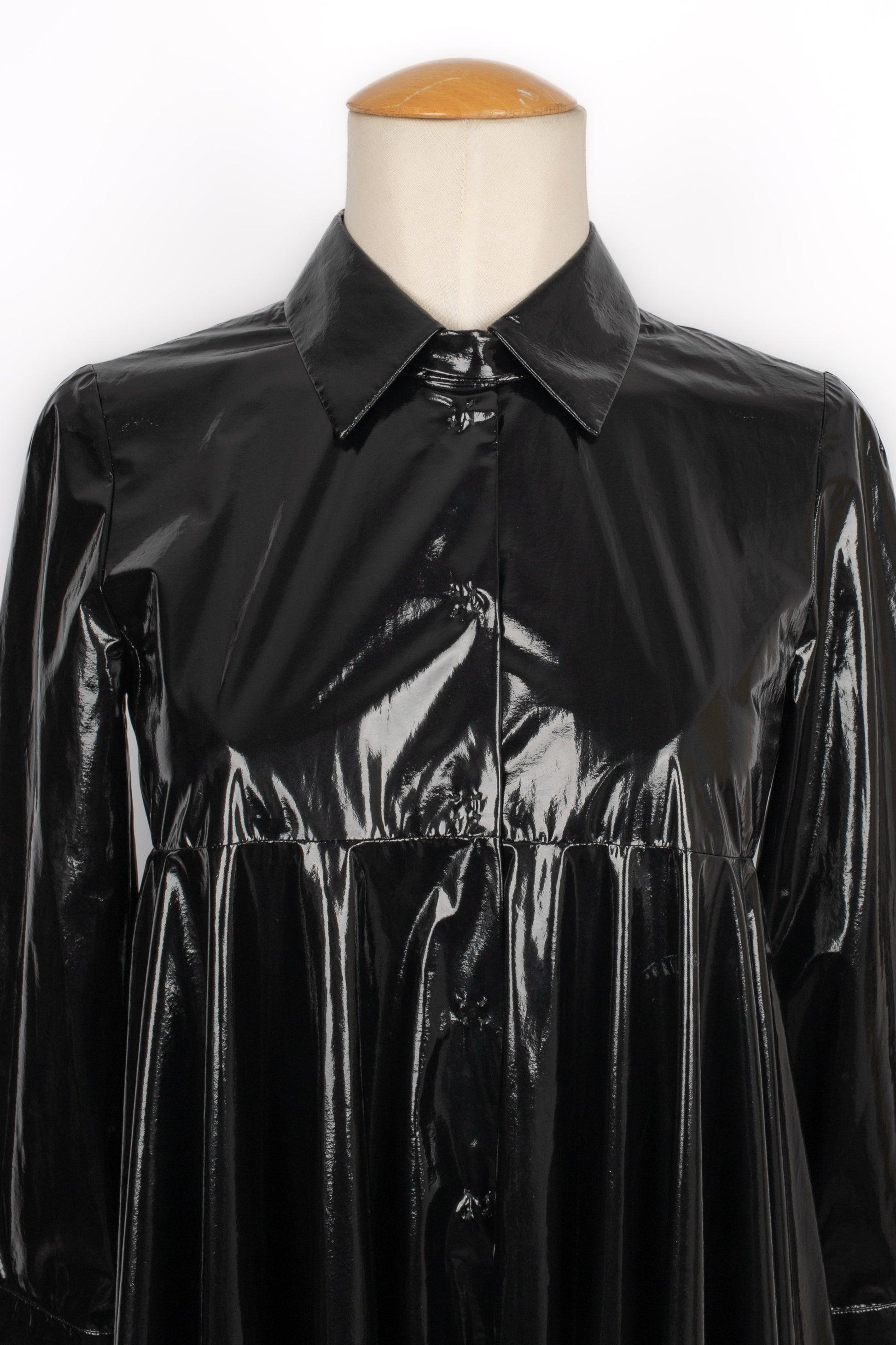 Paule Ka Black Satiny Dress Coat For Sale 1