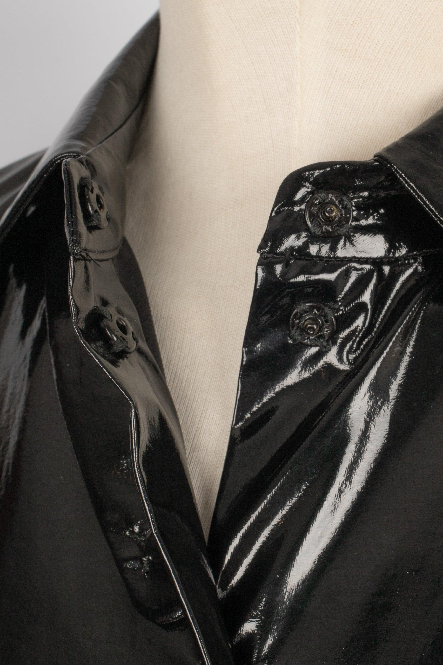 Paule Ka Black Satiny Dress Coat For Sale 3