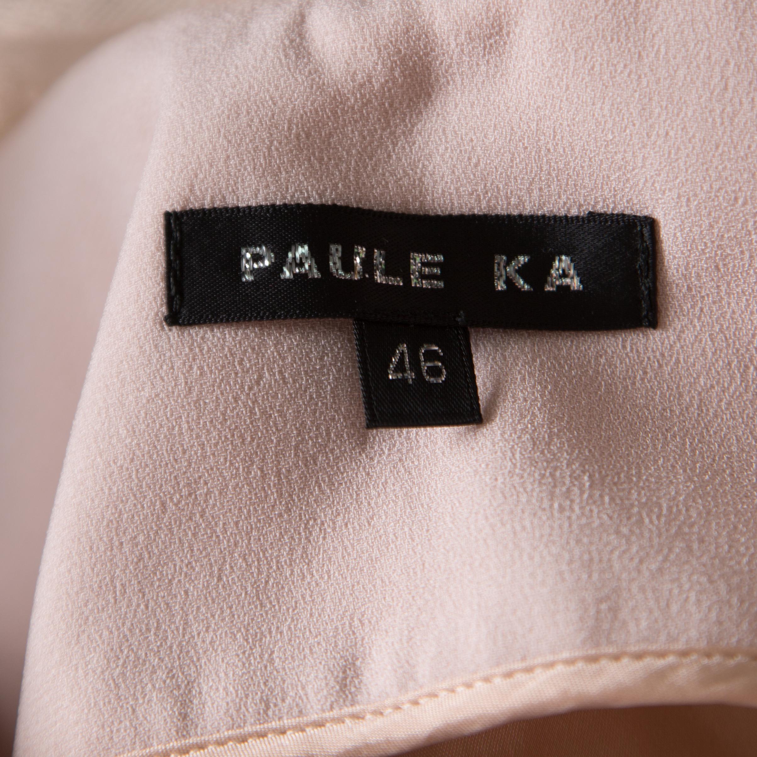Women's Paule Ka Blush Pink Tulle Strap Bow Detail Sleeveless Gown XL