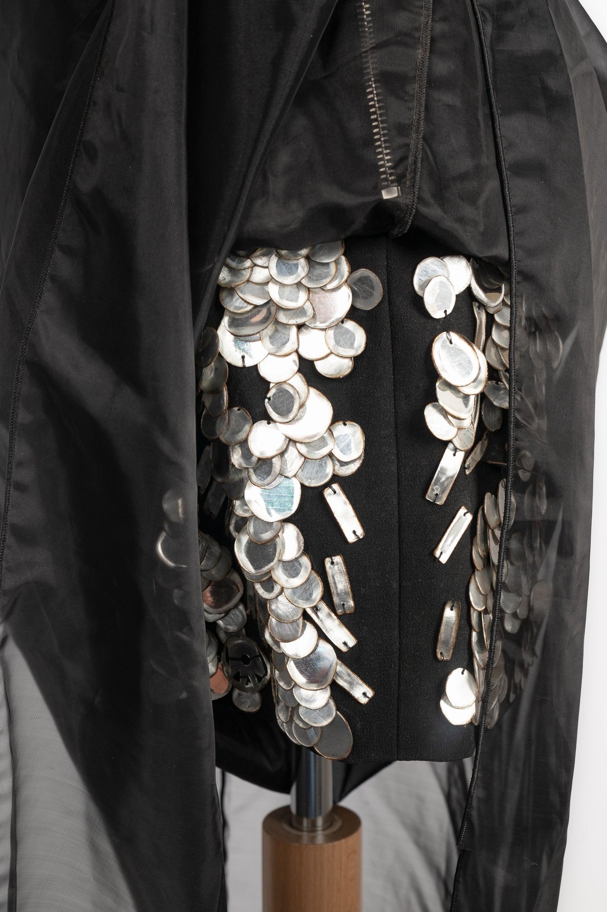 Paule Ka Bustier Long Black Taffeta Dress For Sale 3