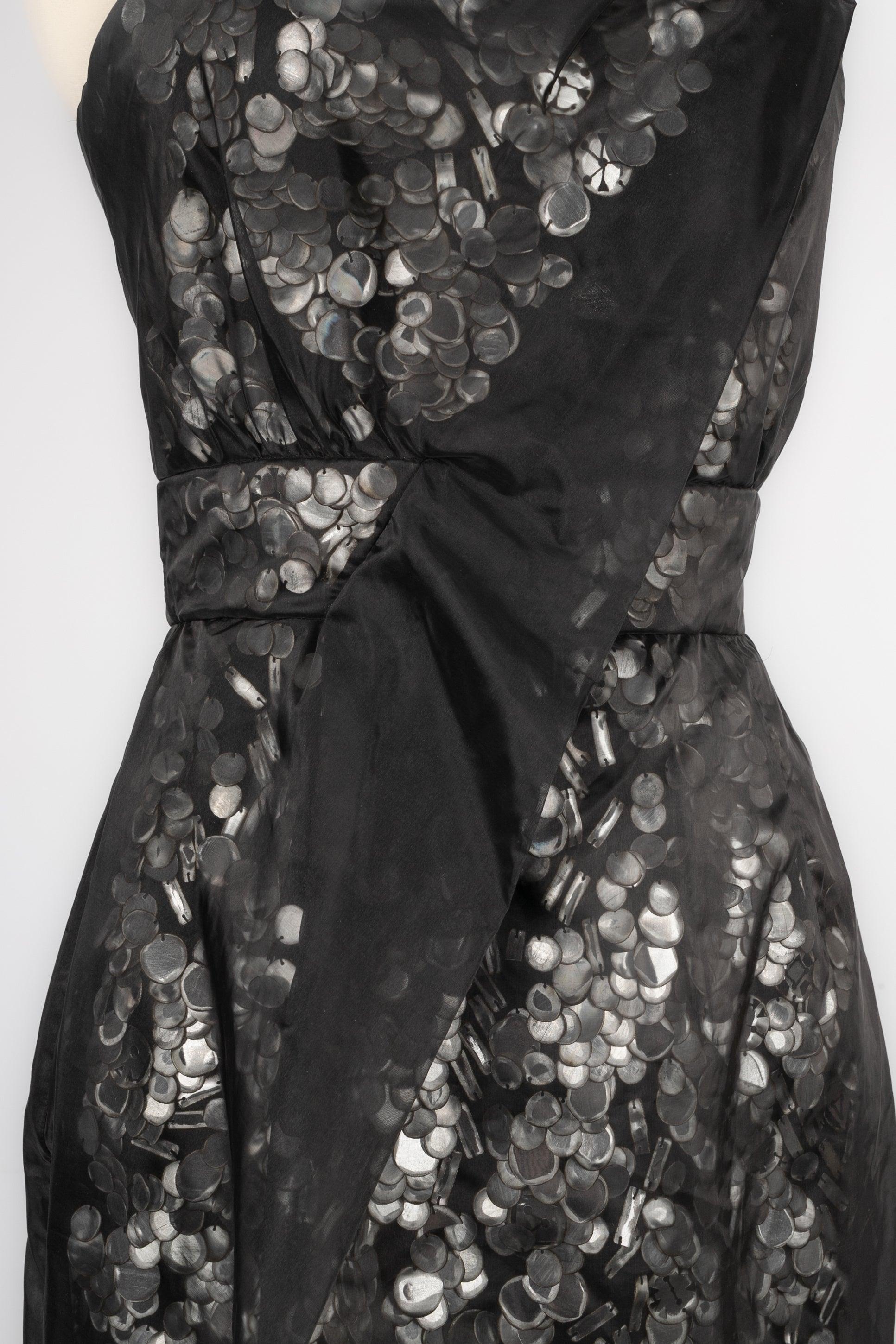 Paule Ka Bustier Long Black Taffeta Dress For Sale 4