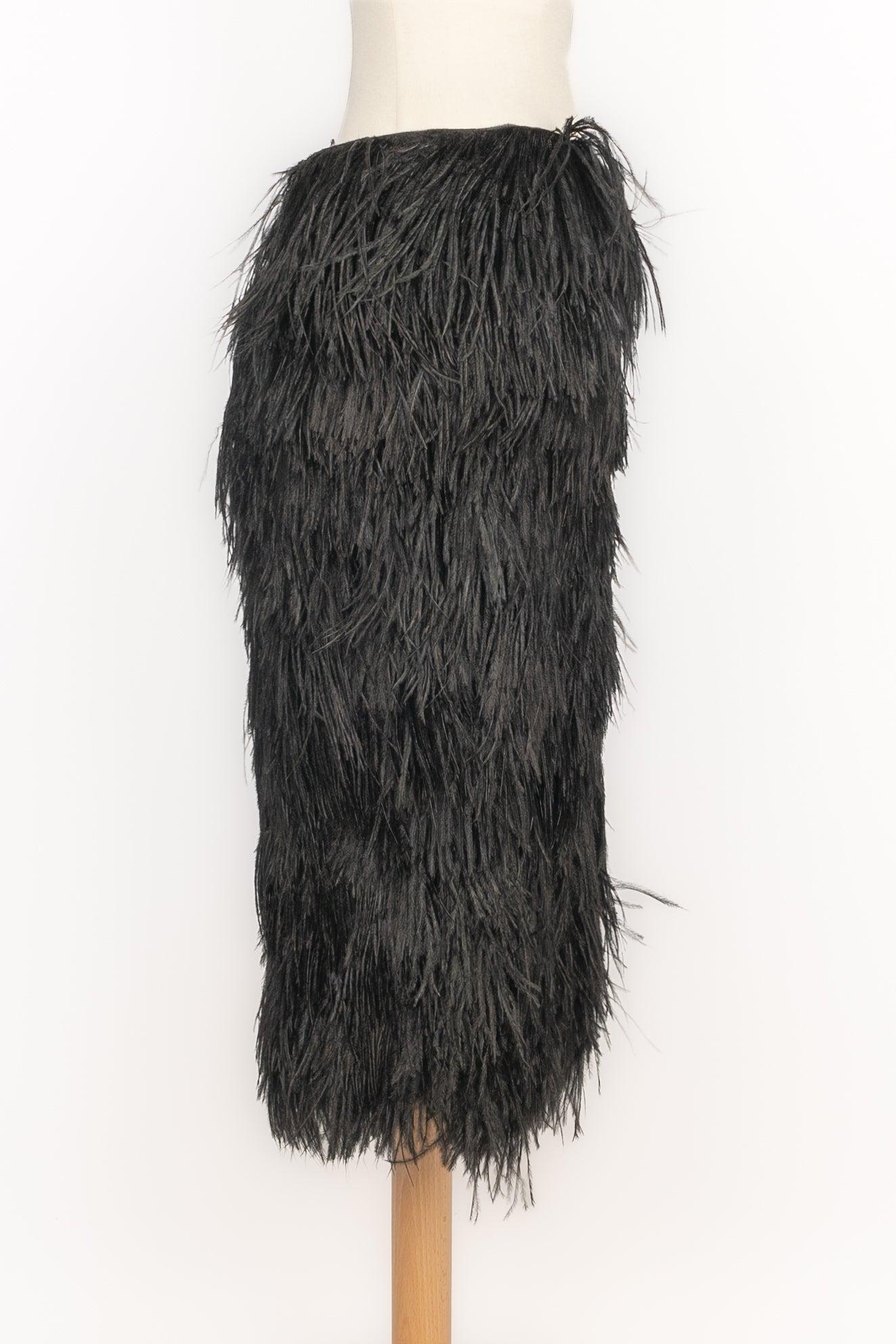Falda de plumas Paule Ka Invierno, 2000 Negro en venta