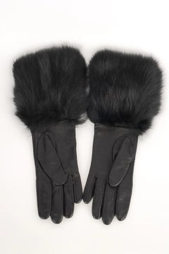 Paule Ka Fur and Leather Gloves
