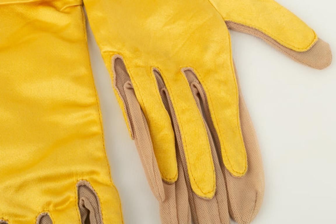 Guantes largos Paule Ka de satén y tul en venta 1