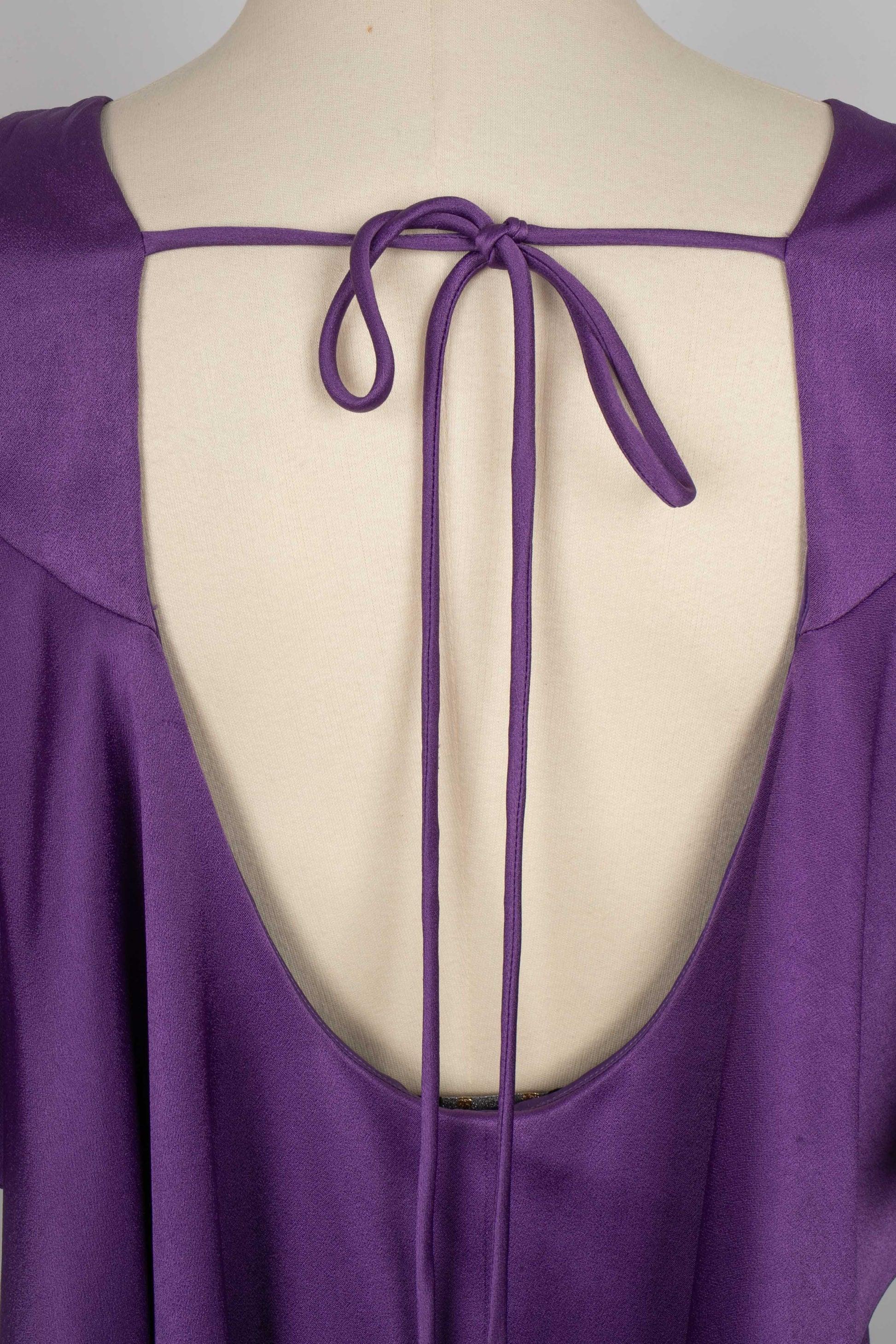 Paule Ka Long Purple Maxi Dress For Sale 5