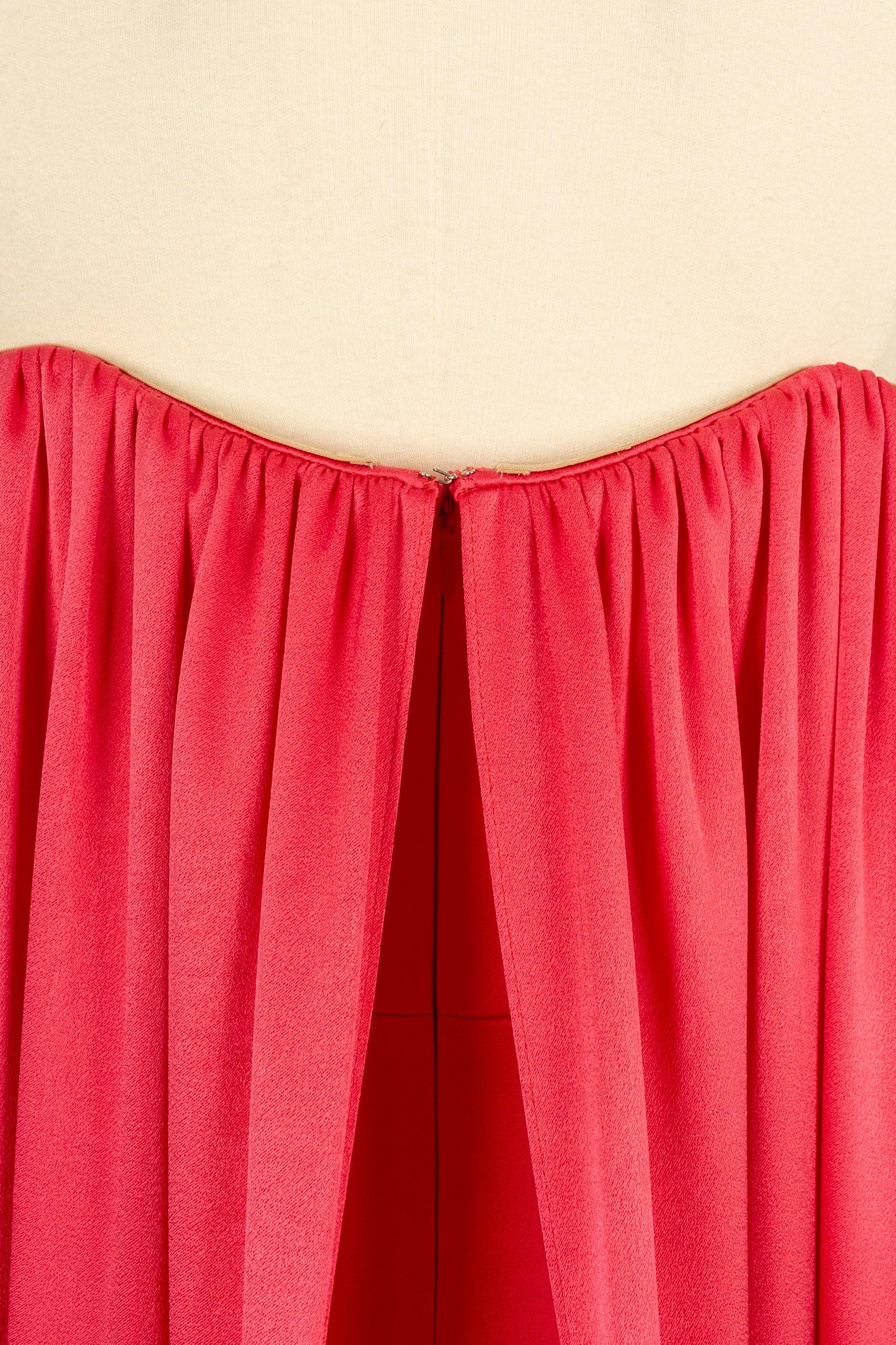 Paule Ka Maxi Long Dress in Pink Duchess Satin, 2022 For Sale 3