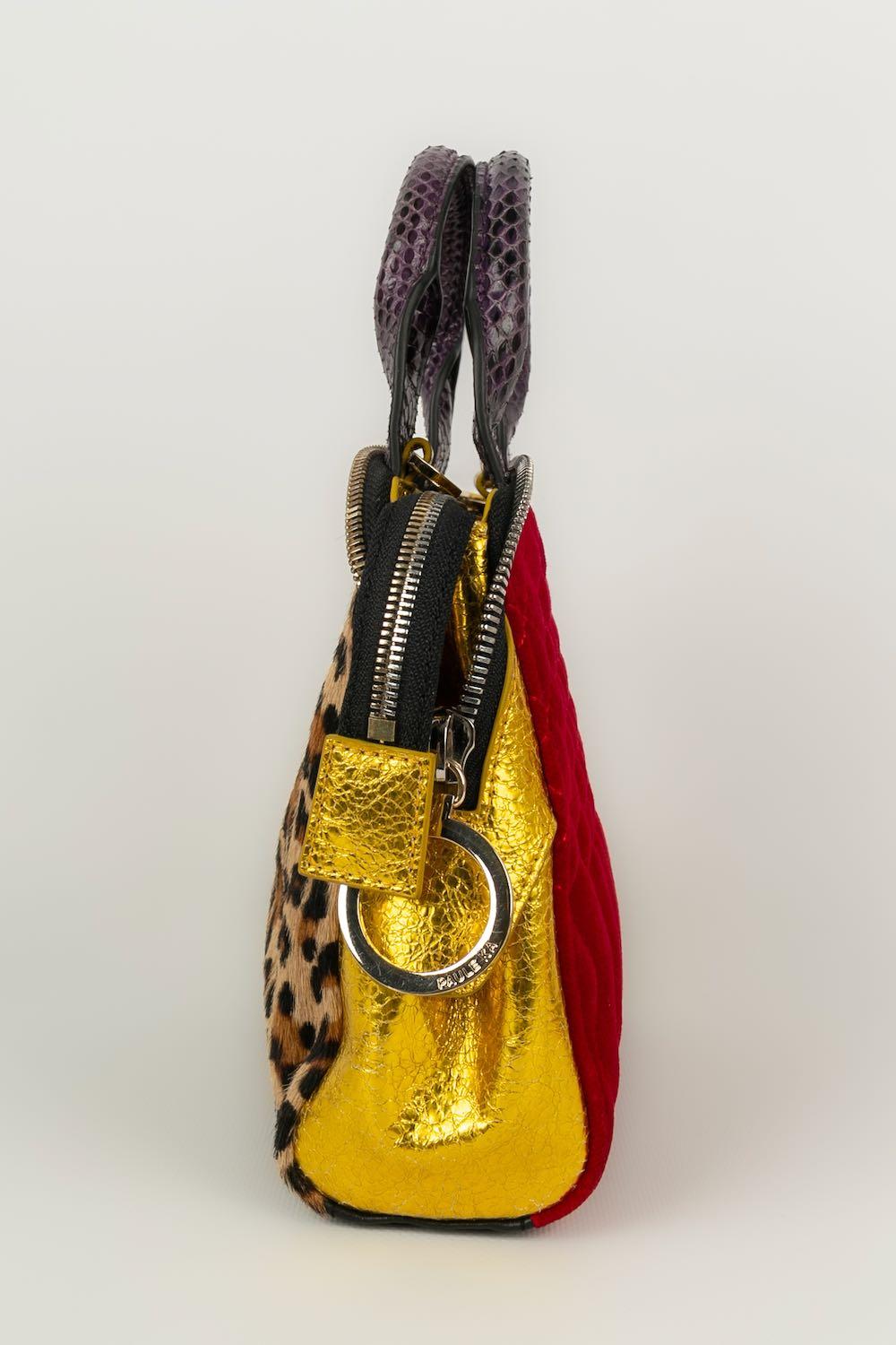 Paule Ka Multicolored Shoulder Bag In Excellent Condition For Sale In SAINT-OUEN-SUR-SEINE, FR