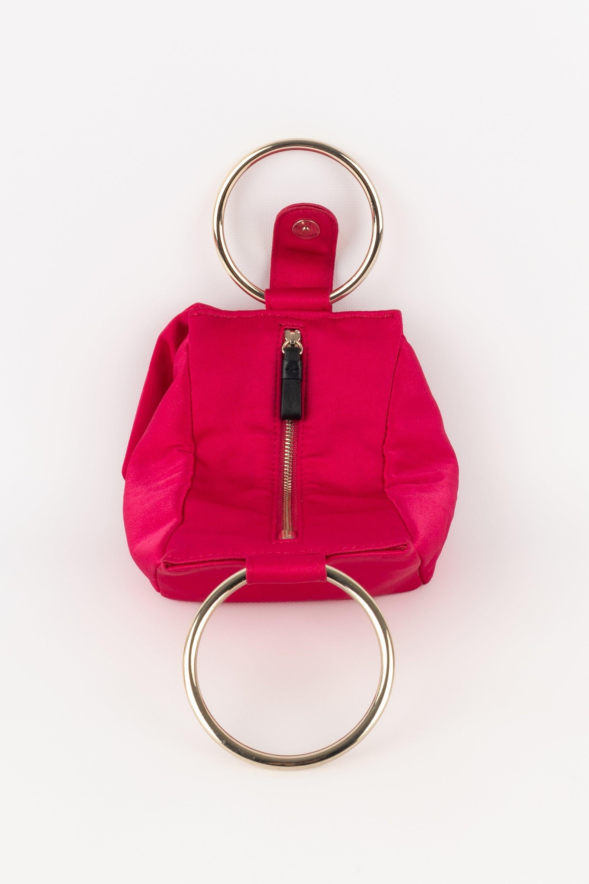 Women's Paule Ka Raspberry - Pink Satin Handbag For Sale