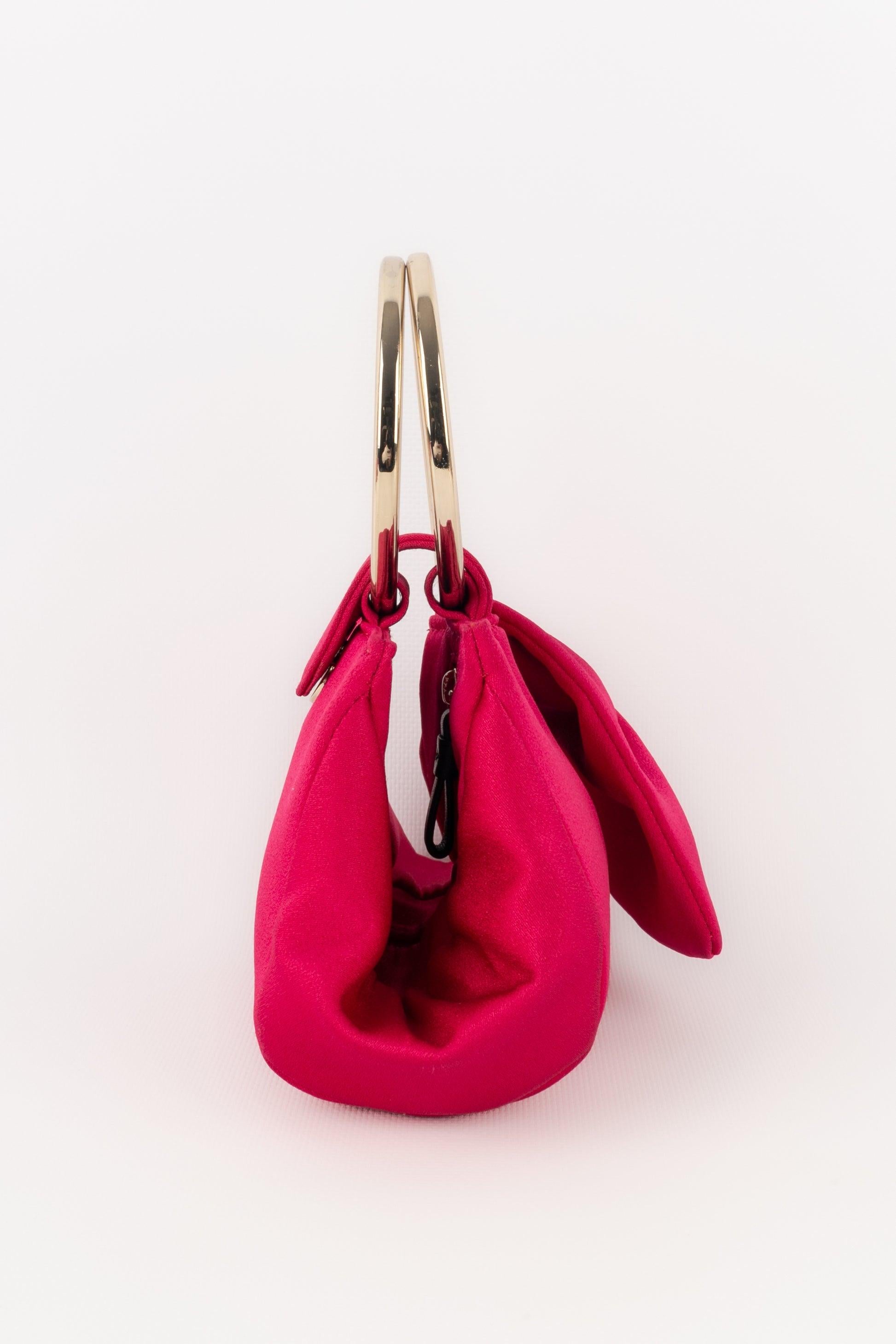 Paule Ka Raspberry - Pink Satin Handbag For Sale 1