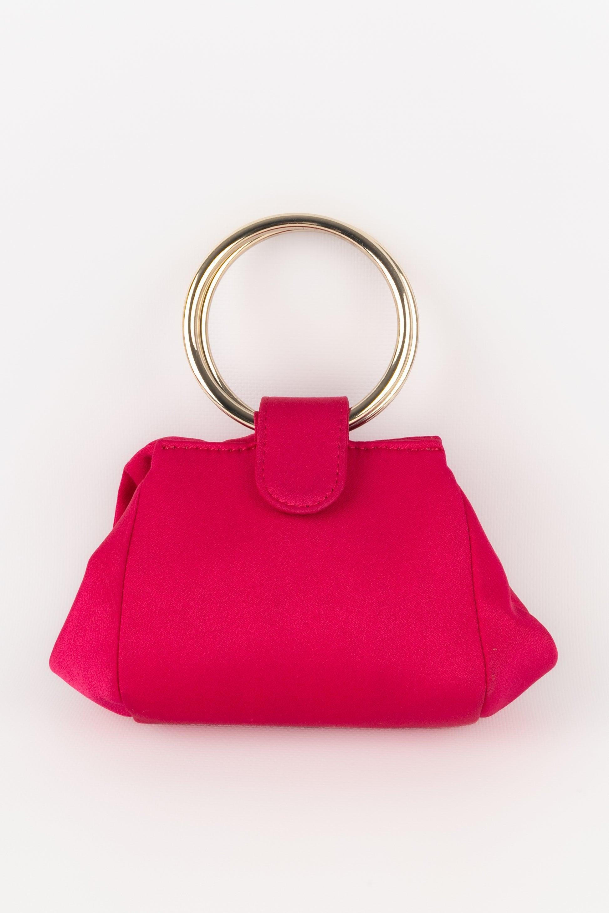 Paule Ka Raspberry - Pink Satin Handbag For Sale 2