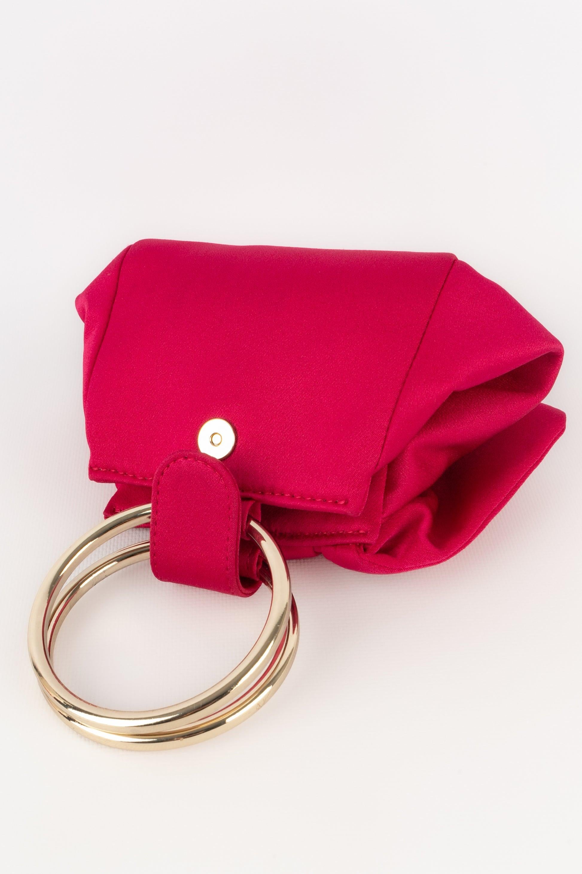 Paule Ka Raspberry - Pink Satin Handbag For Sale 3