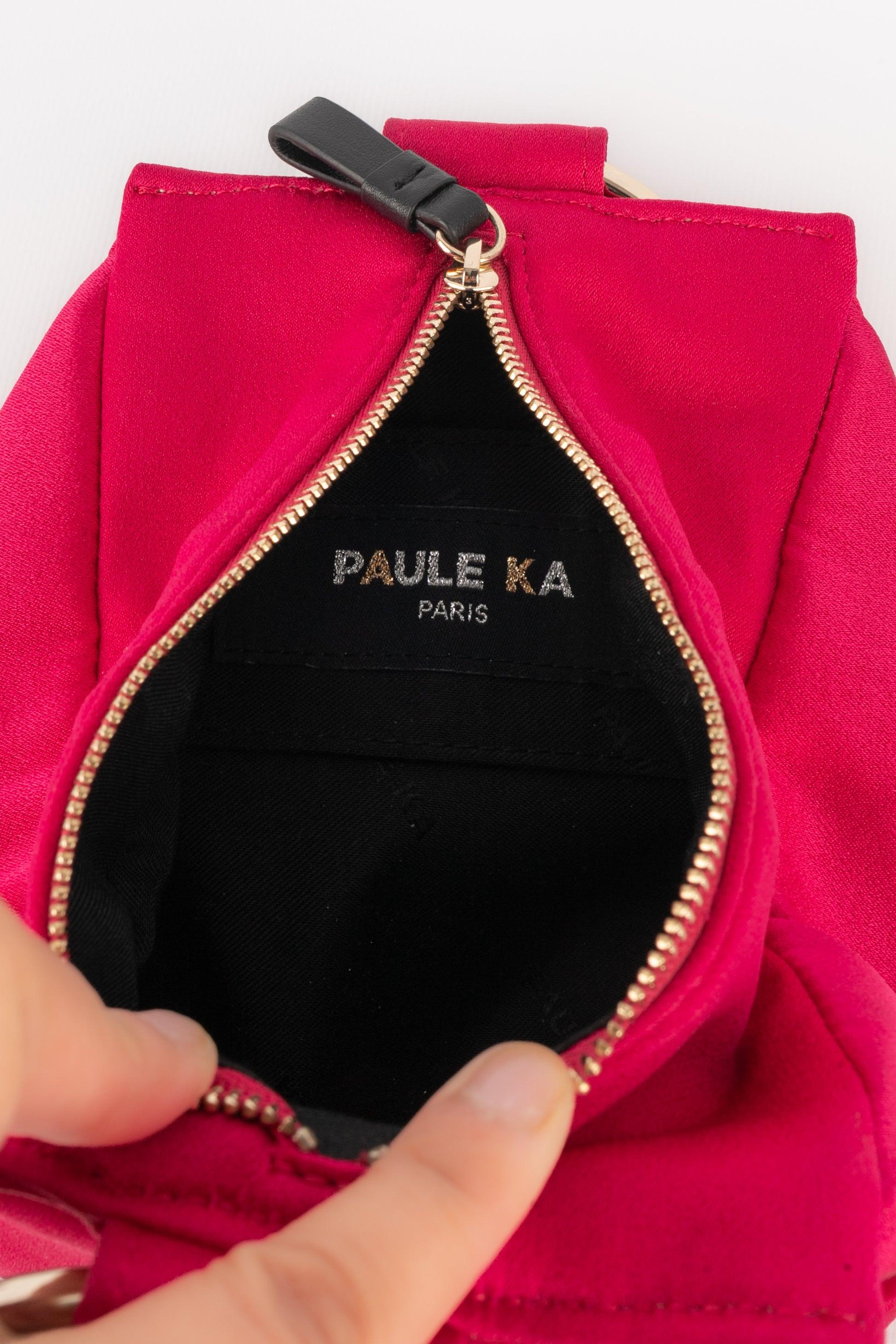 Paule Ka Raspberry - Pink Satin Handbag For Sale 5