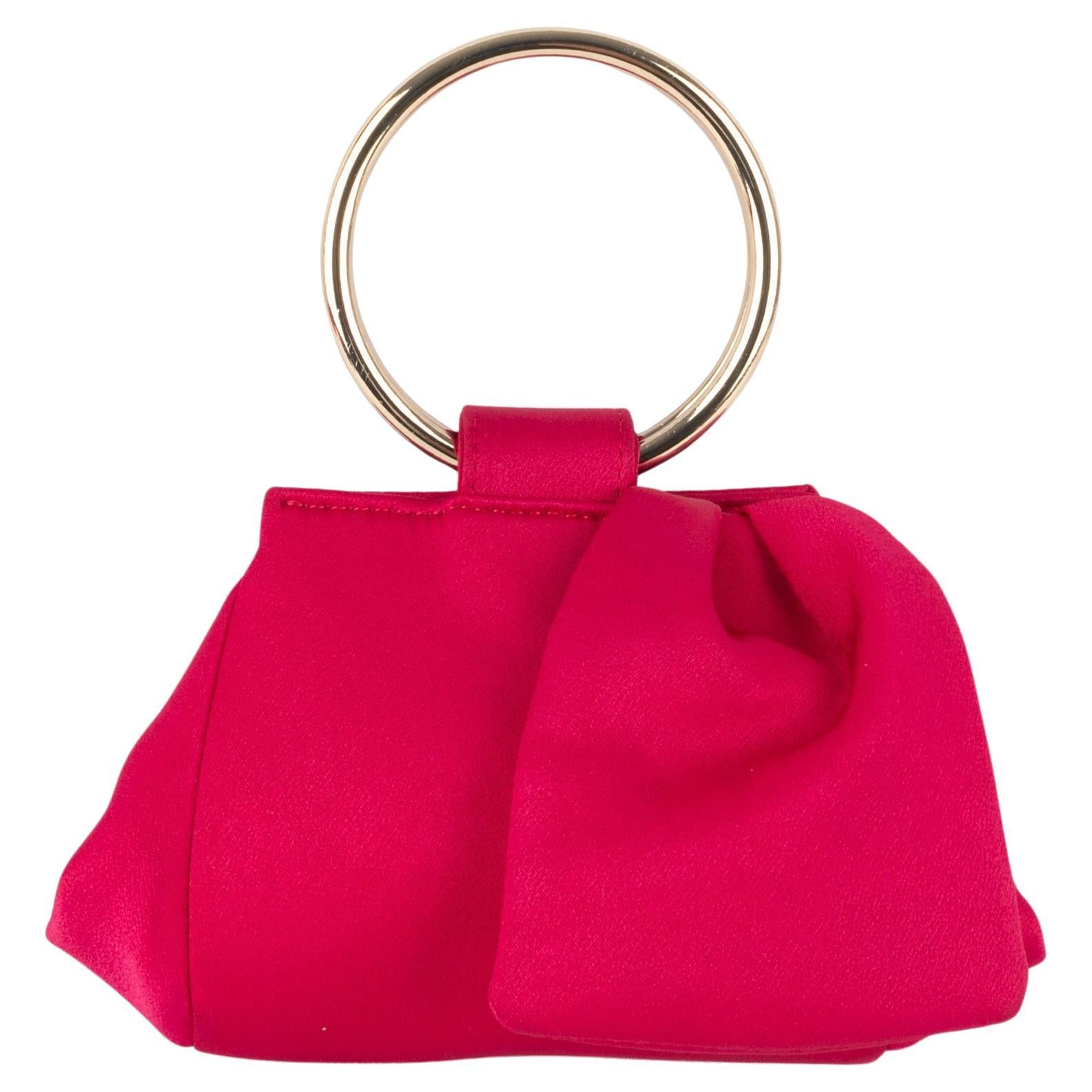 Paule Ka Raspberry - Pink Satin Handbag For Sale