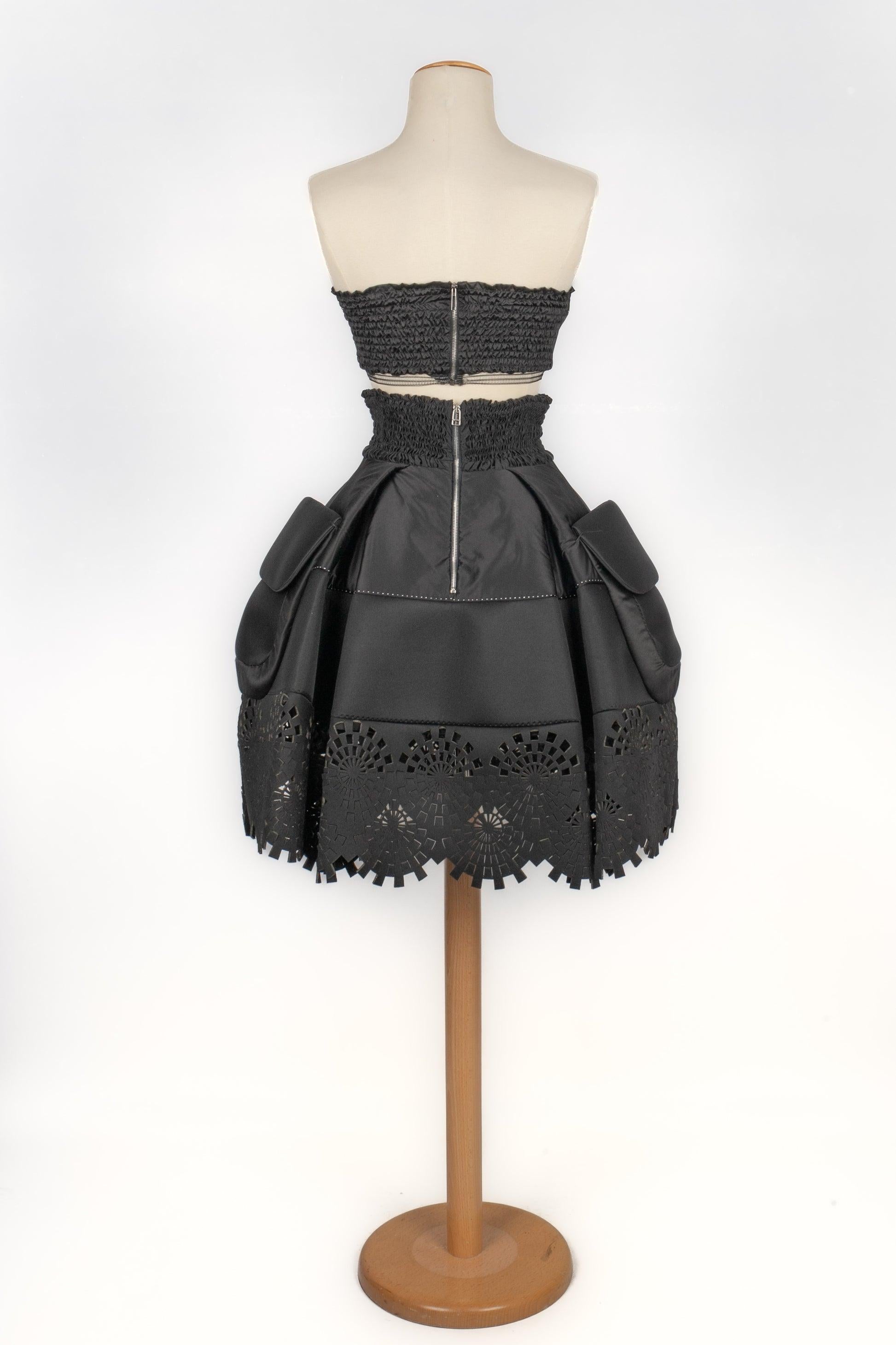 Noir Ensemble de top et de jupe à bustier de Paule Ka, 2017 en vente