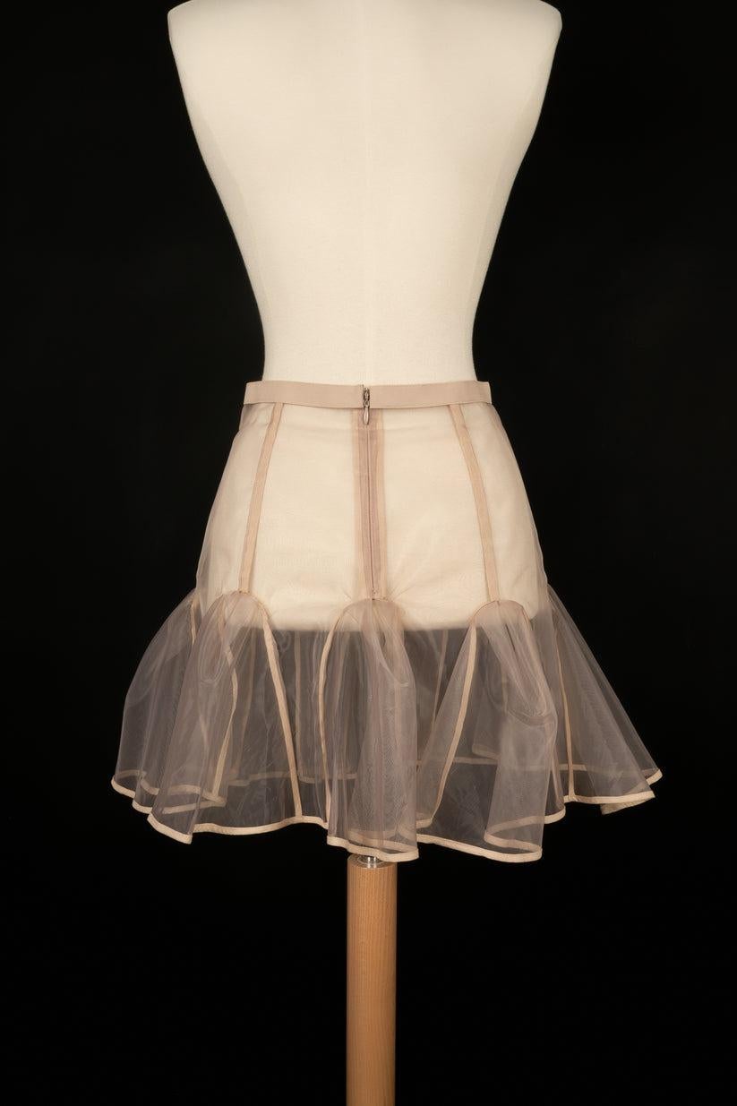 Marron Jupe courte rose poudre transparente Paule Ka