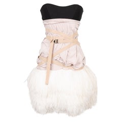 Paule Ka Taffeta and Feather Bustier Dress