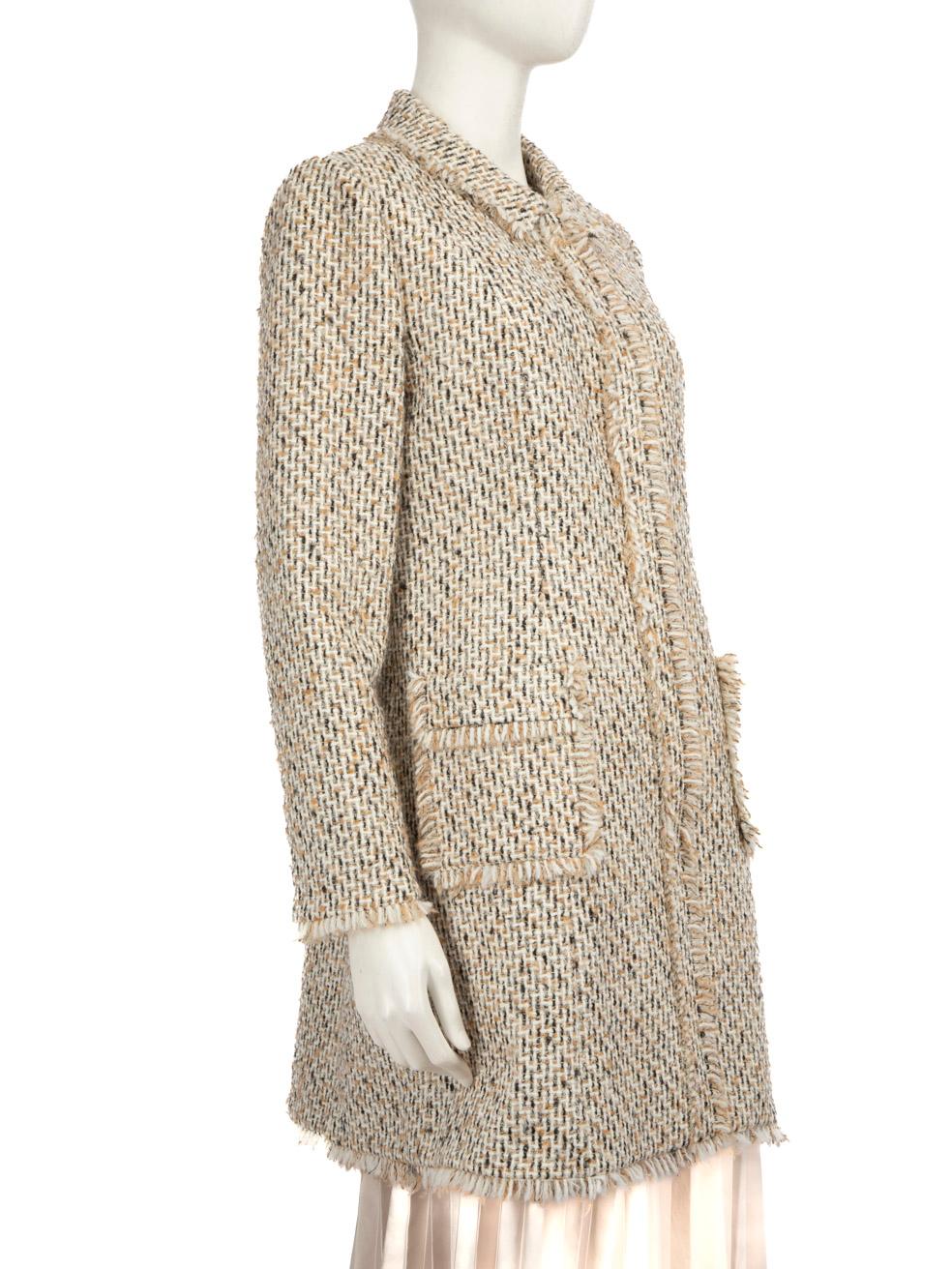 CONDITION is Very good. Hardly any visible wear to the coat is evident on this used Paule Ka designer resale item.
 
 Details
 
 
 Multicolour- black, white, grey
 
 Wool
 
 Single breasted coat
 
 Long
 
 Tweed patterned
 
 Snap closure
 
 2x