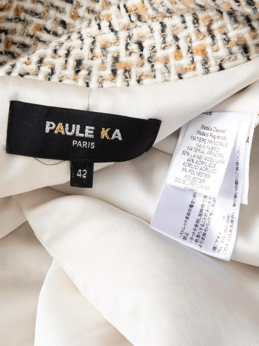 Women's Paule Ka Wool Tweed Long Coat Size XL