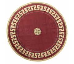 Paule Leleu, Round Center Carpet with Geometric Trim, France, 1957