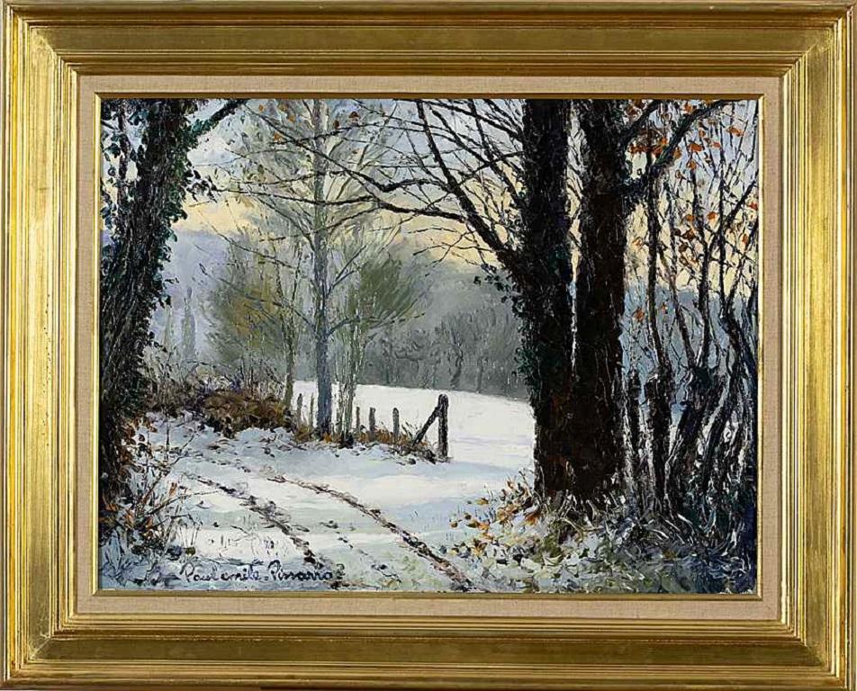 Chemin de la Vallée, Öl auf Leinwand von Paulémile Pissarro im Angebot 1