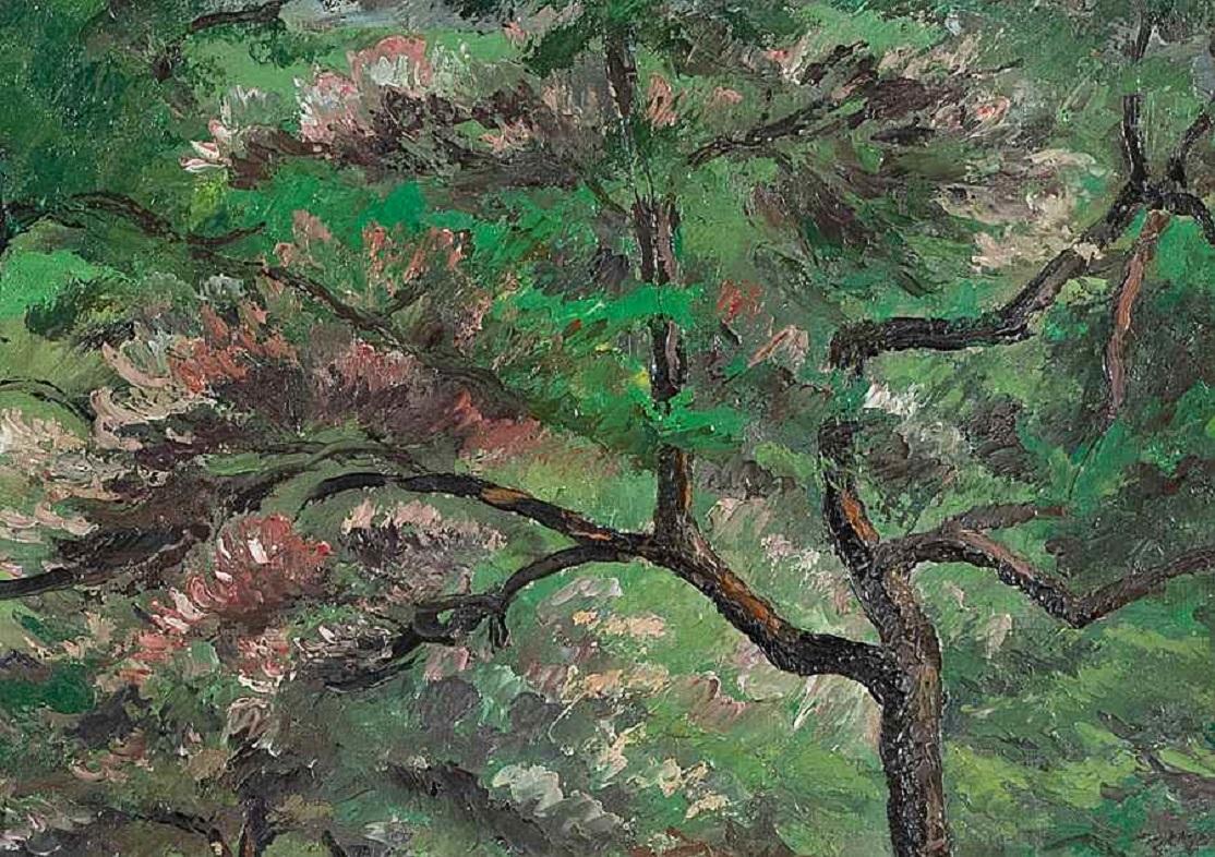 Les arbres von Paulémile Pissarro, 1930 - Öl auf leinwand Gemälde im Angebot 2