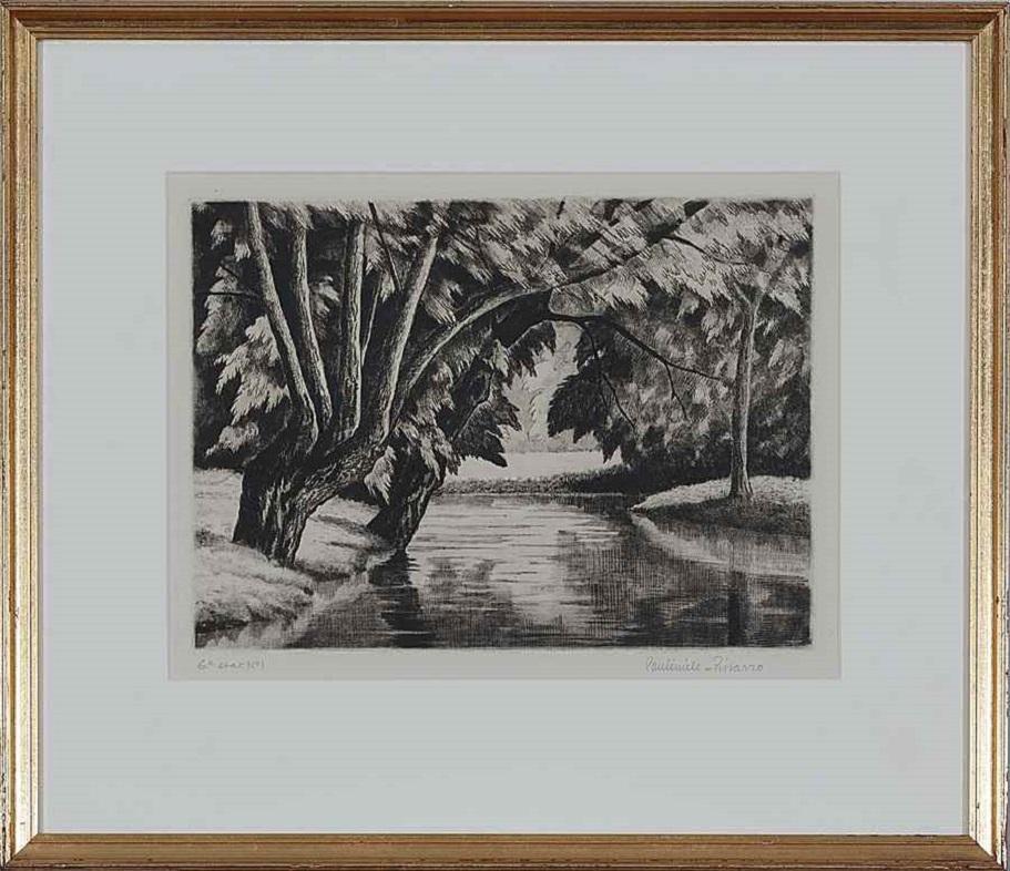 Jardin de la Villa à Brantôme by Paulémile Pissarro - Etching Print For Sale 1