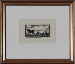 Man Ploughing by Paulémile Pissarro - Wood Engraving Print