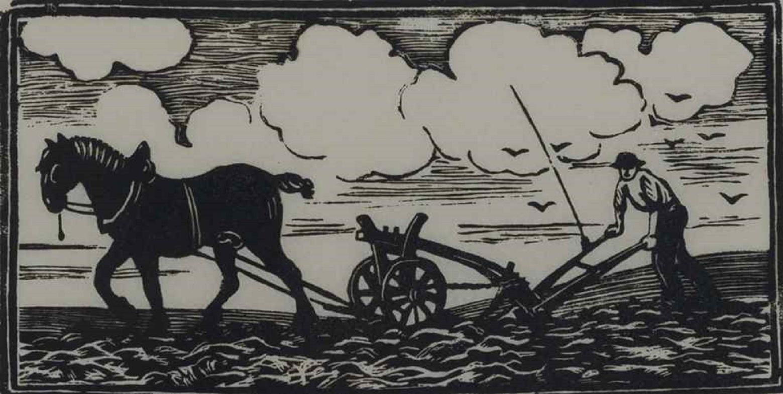 *UK BUYERS WILL PAY AN ADDITIONAL 20% VAT ON TOP OF THE ABOVE PRICE

Man Ploughing by Paulémile Pissarro (1884 - 1972)
Wood engraving
7 x 13 cm (2 ³/₄ x 5 ¹/₈ inches)
Signed lower right, Paulémile Pissarro and numbered lower left, 4/5

Artist's