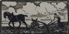 Man Ploughing by PaulÃ©mile Pissarro - Wood Engraving Print
